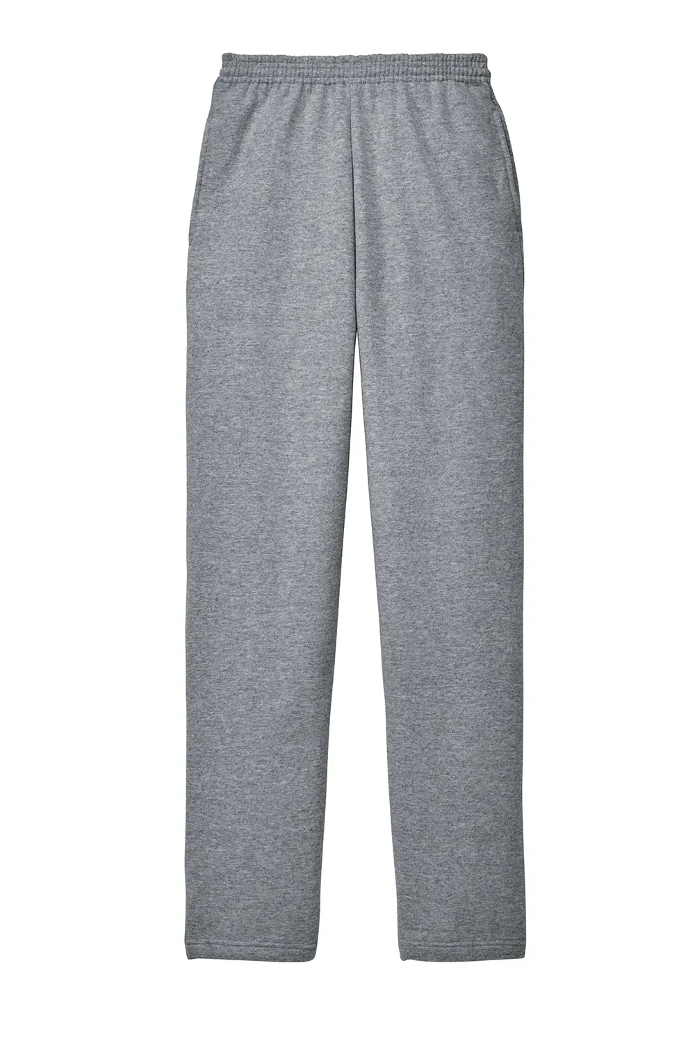 Port & Company Pantalon de survêtement pour homme en polaire résistante aux pilules avec poches et bas ouvert - Gris chiné