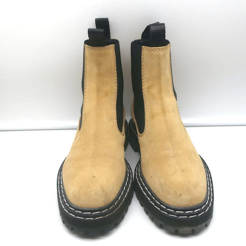 Bottes Chelsea Proenza Schouler en daim beige Taille 38.5 Semelle épaisse Bottes cheville