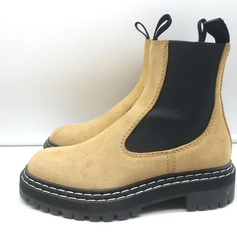 Bottes Chelsea Proenza Schouler en daim beige Taille 38.5 Semelle épaisse Bottes cheville