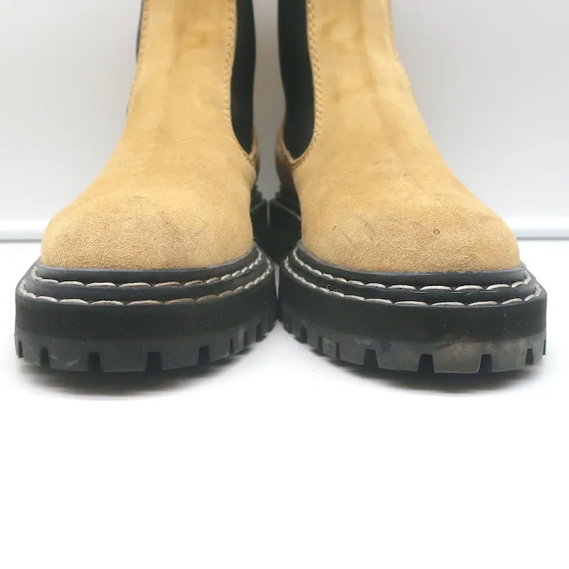 Bottes Chelsea Proenza Schouler en daim beige Taille 38.5 Semelle épaisse Bottes cheville