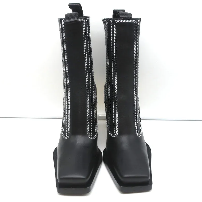 Bottes Chelsea à talon doré Proenza Schouler en cuir noir Taille 36.5 NEUVE