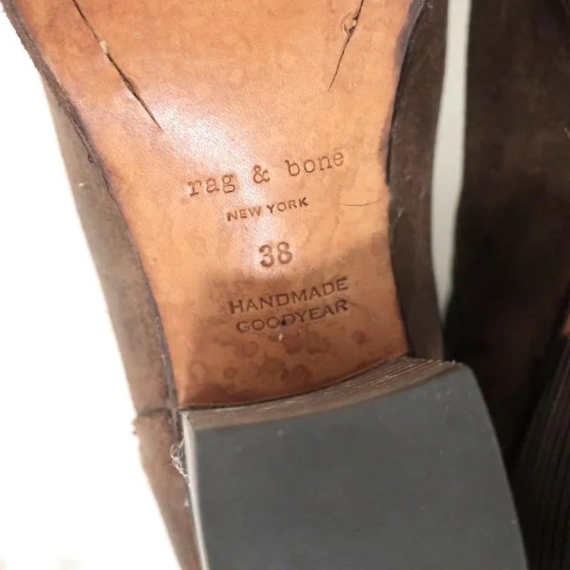 Bottes Chelsea Rag & Bone Durham en daim marron taille 38 à talon moyen