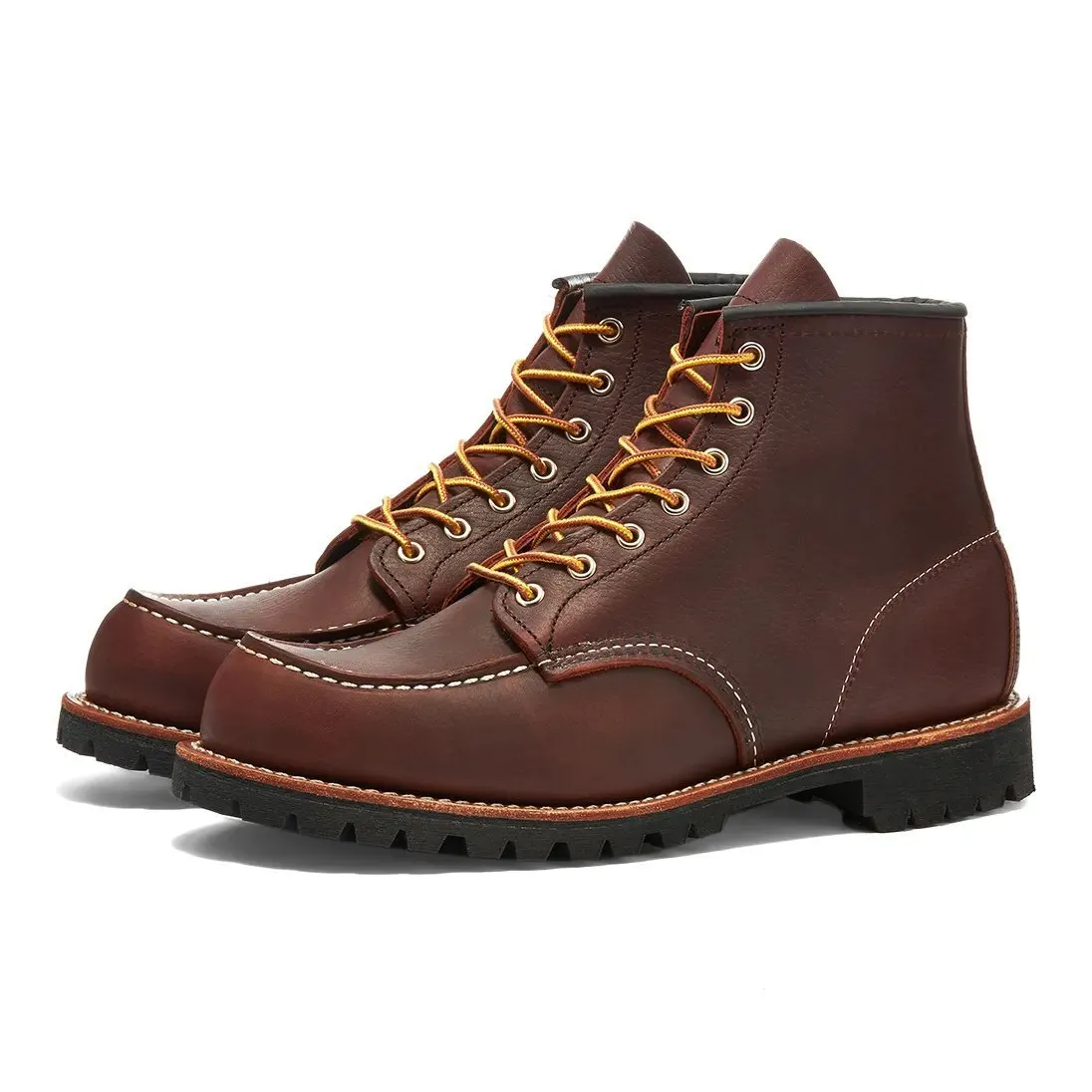 Red Wing Hommes Roughneck 8146 Classic Moc Cuir Marron Briar