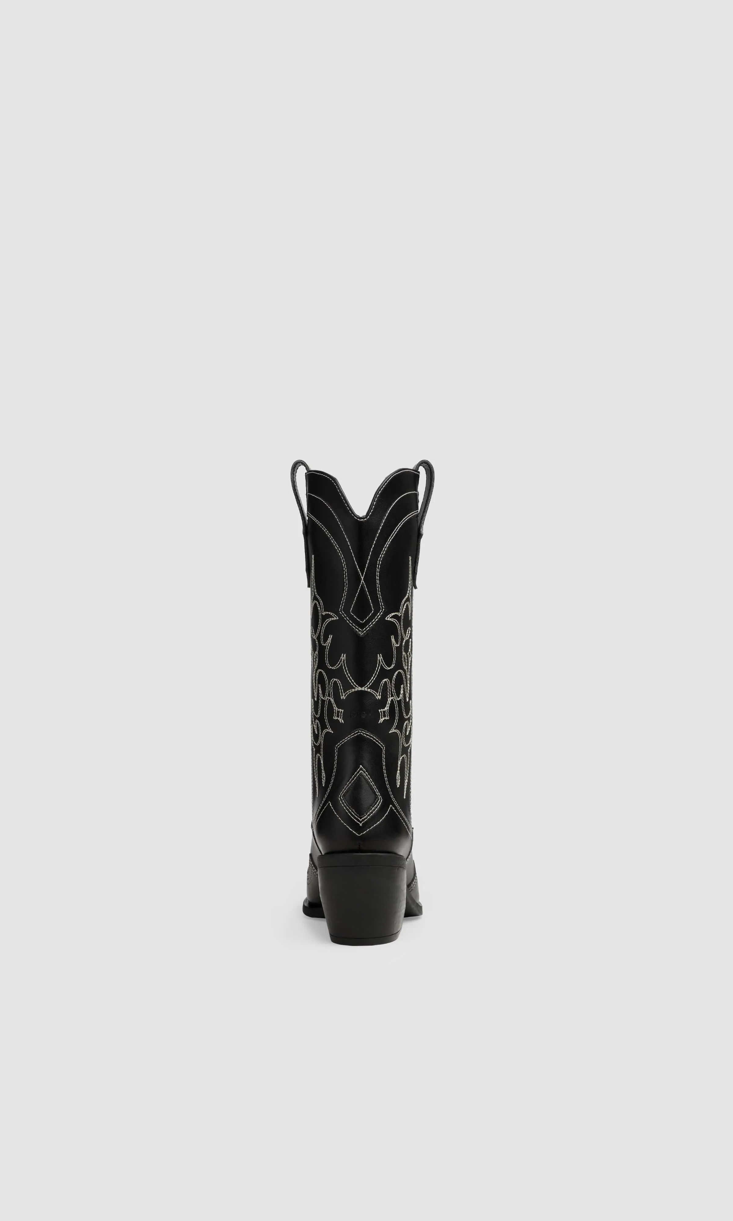 Bottes cowboy en cuir végan Regan II à motif pomme | Noir