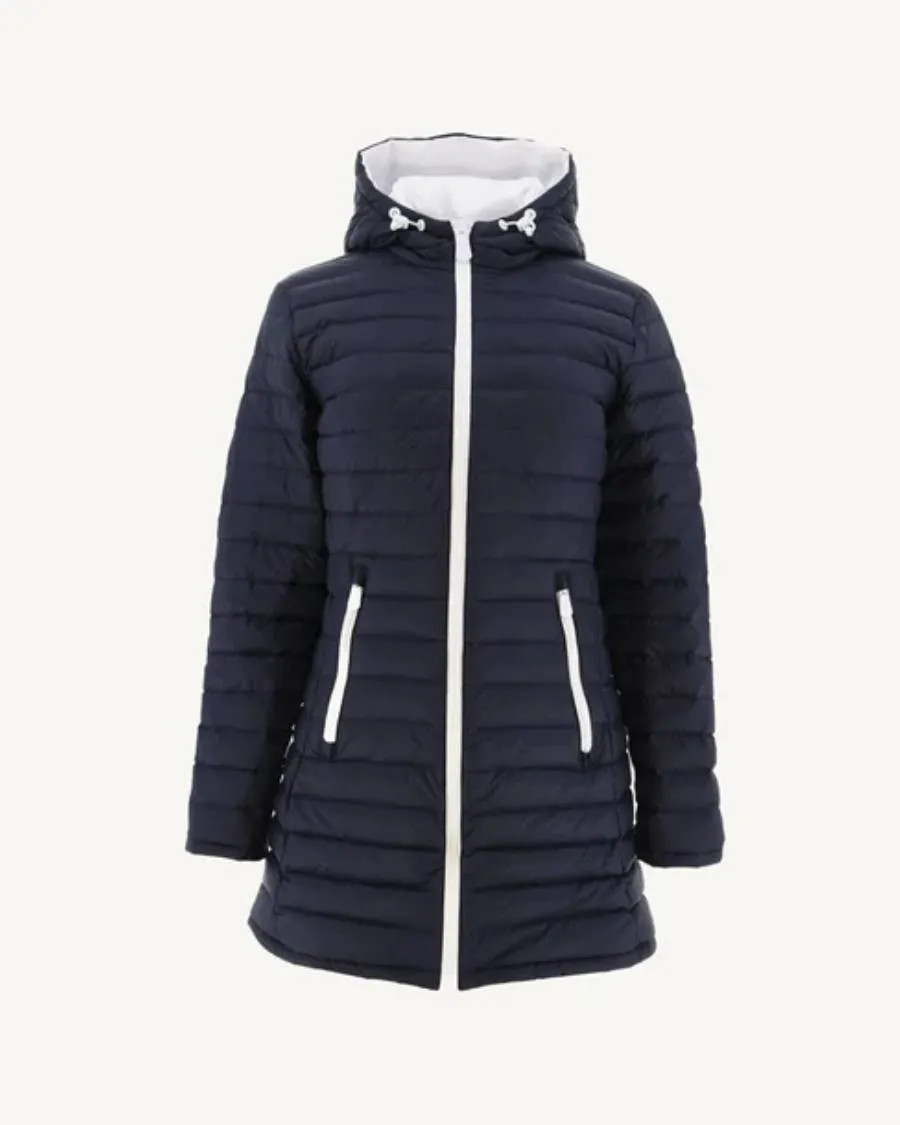 Manteau réversible Moscou Blanc-Marines