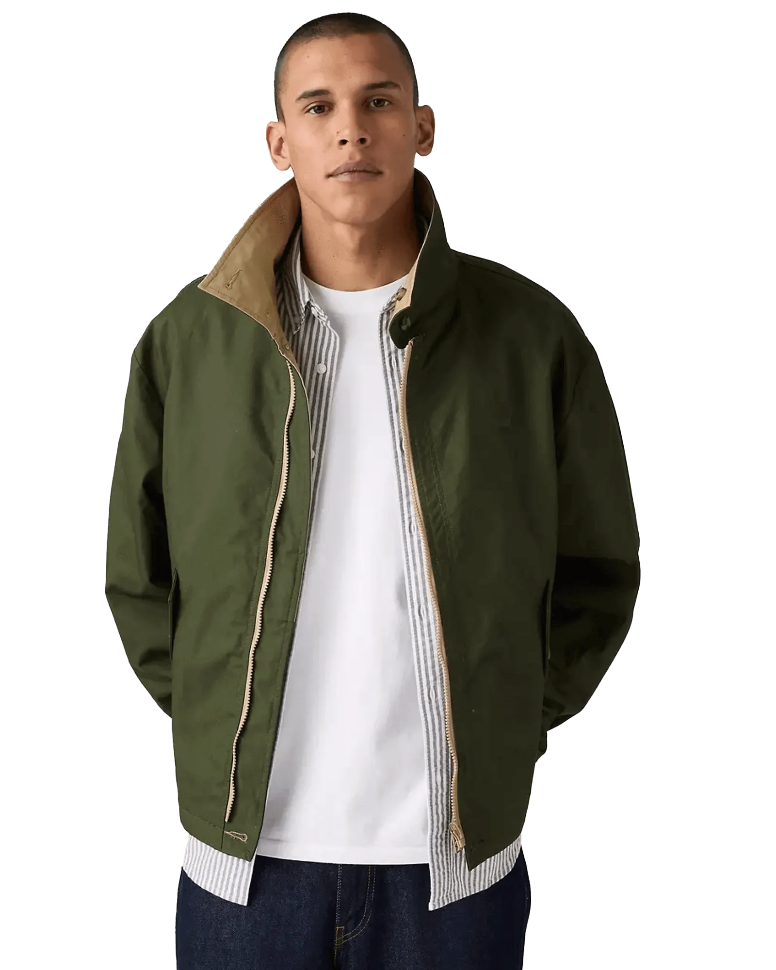 Veste réversible Rex en toile couleur or moisson