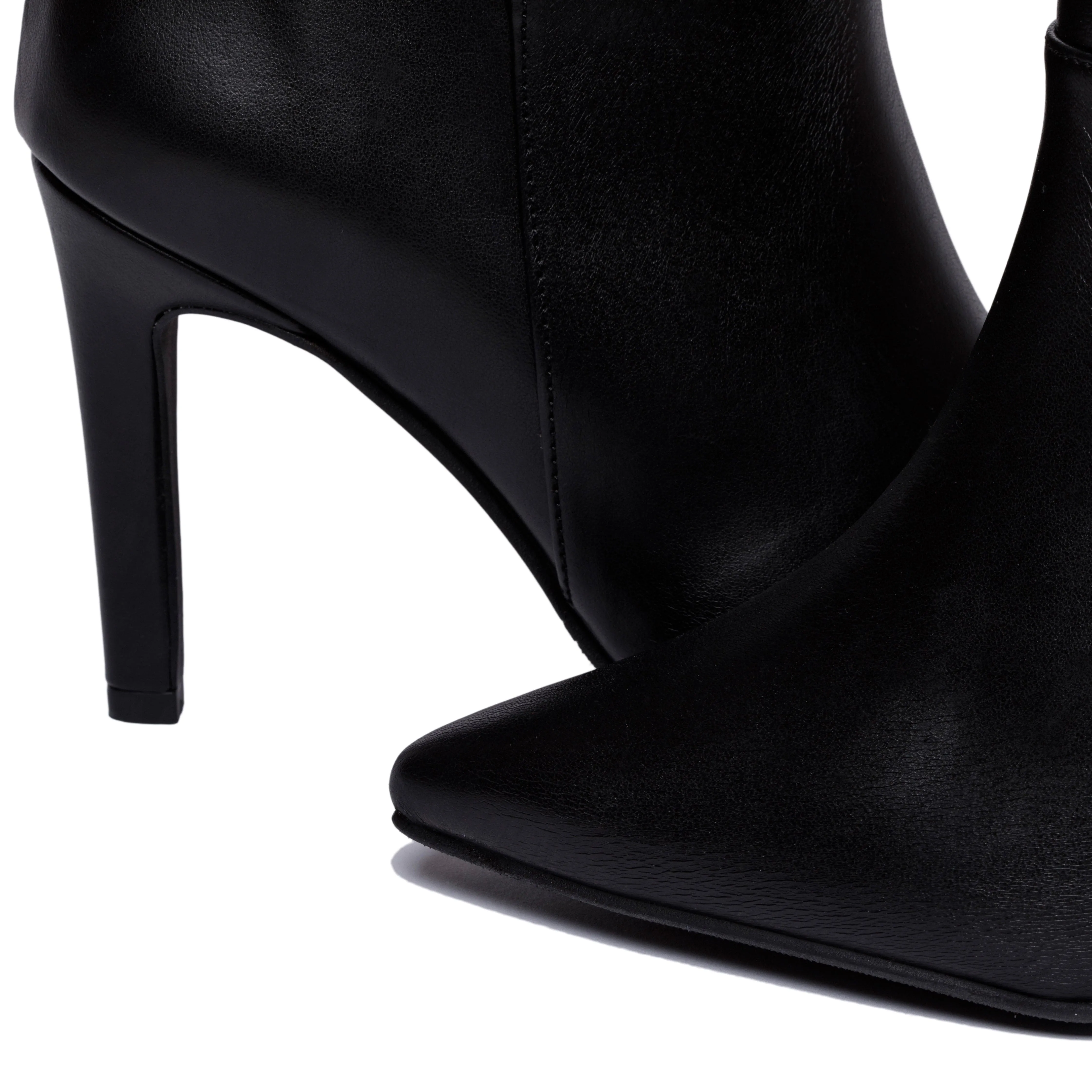 Bottes à talons cheville en similicuir vegan pomme Rose | Noir