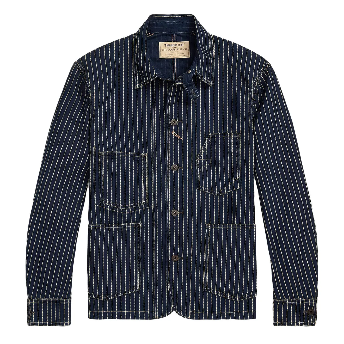 Veste d'ingénieur en sergé à pois indigo RRL By Ralph Lauren - Lavage indigo