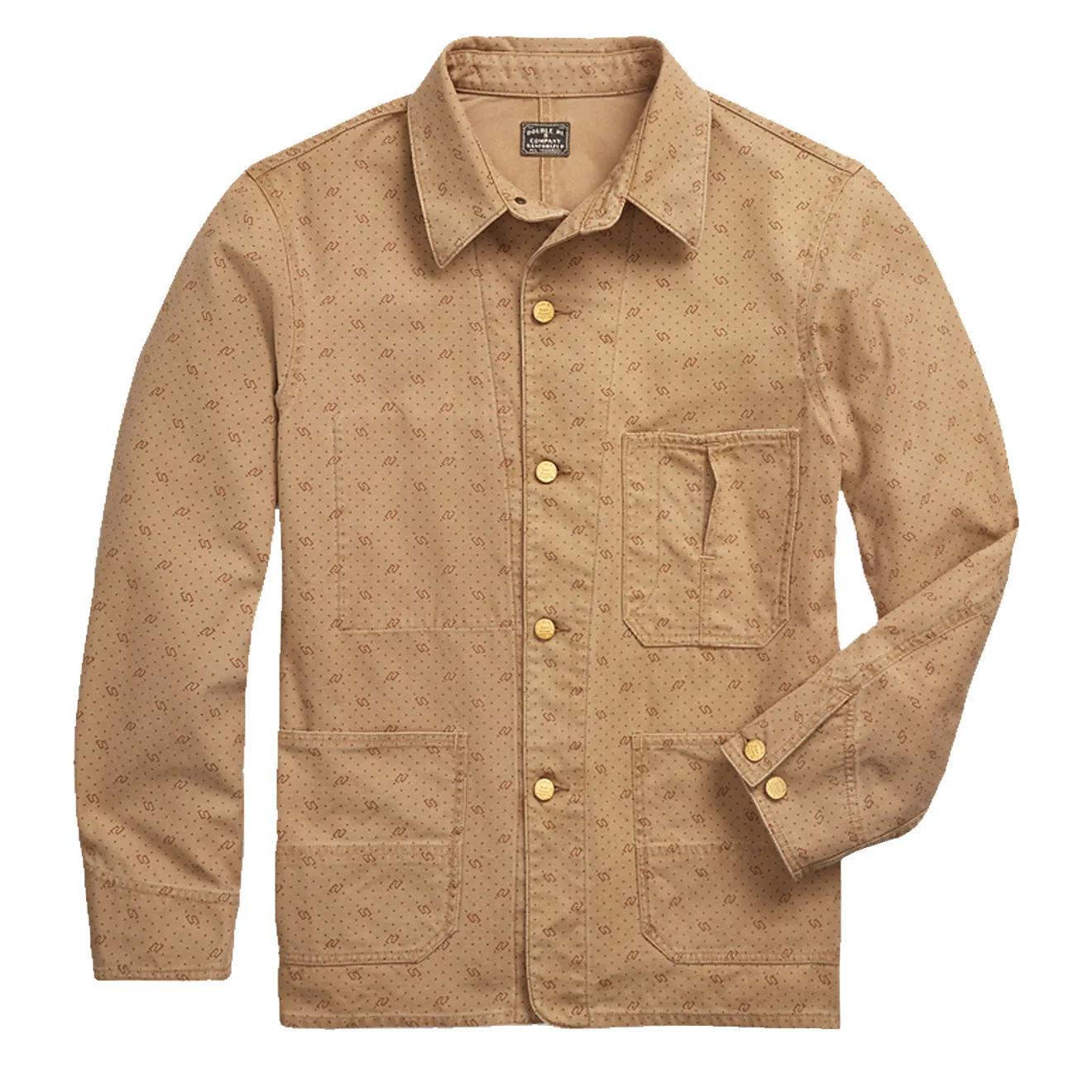 Veste utilitaire en sergé inversé imprimé RRL par Ralph Lauren - Khaki lavé imprimé