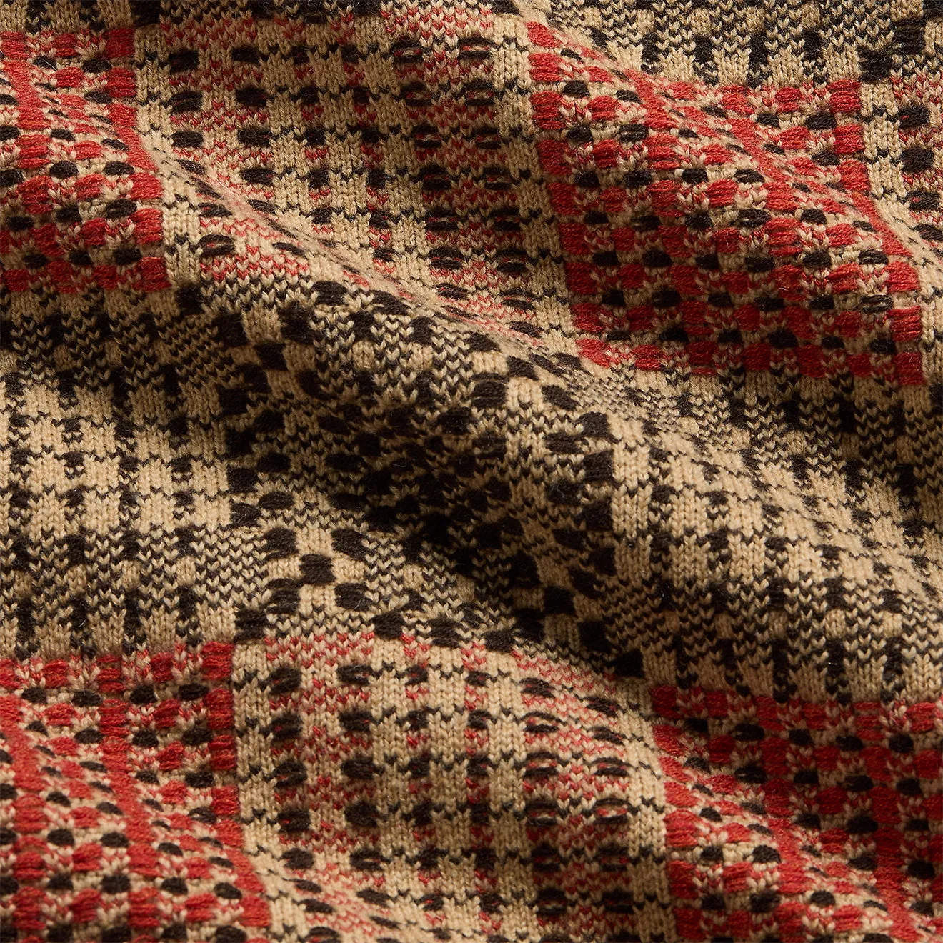 RRL par Ralph Lauren Pull en Jacquard de Laine Rouge/Noir/Beige