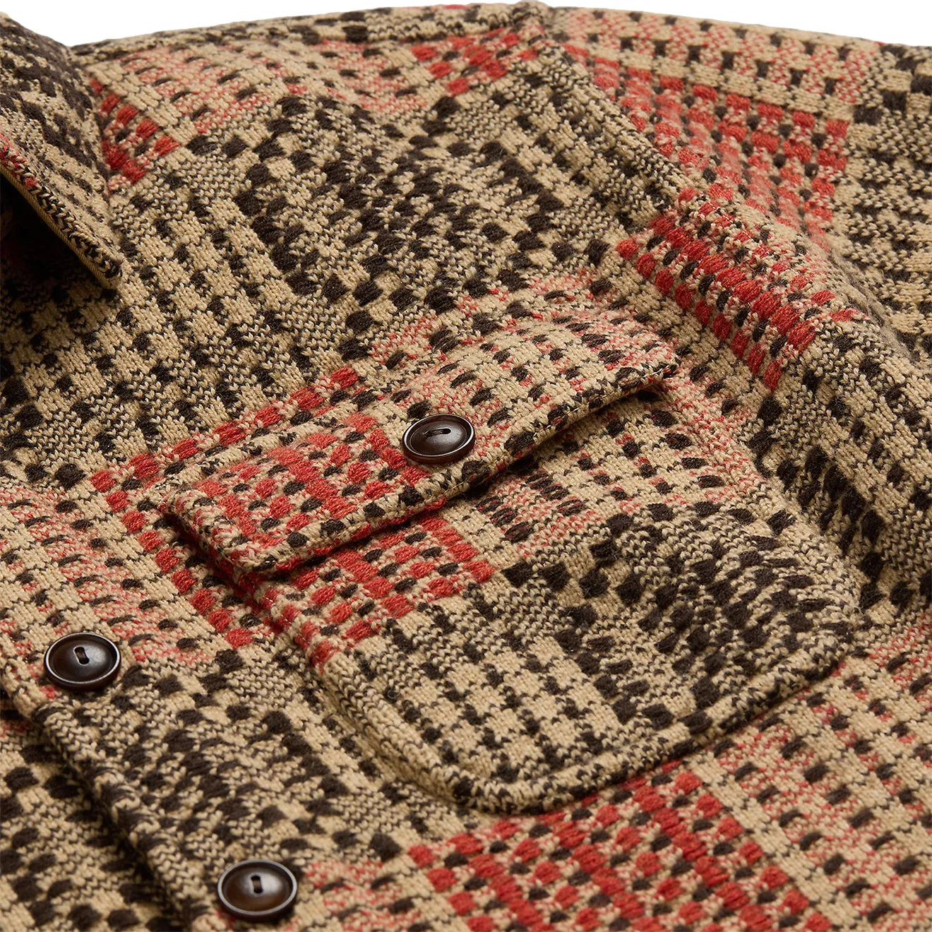 RRL par Ralph Lauren Pull en Jacquard de Laine Rouge/Noir/Beige