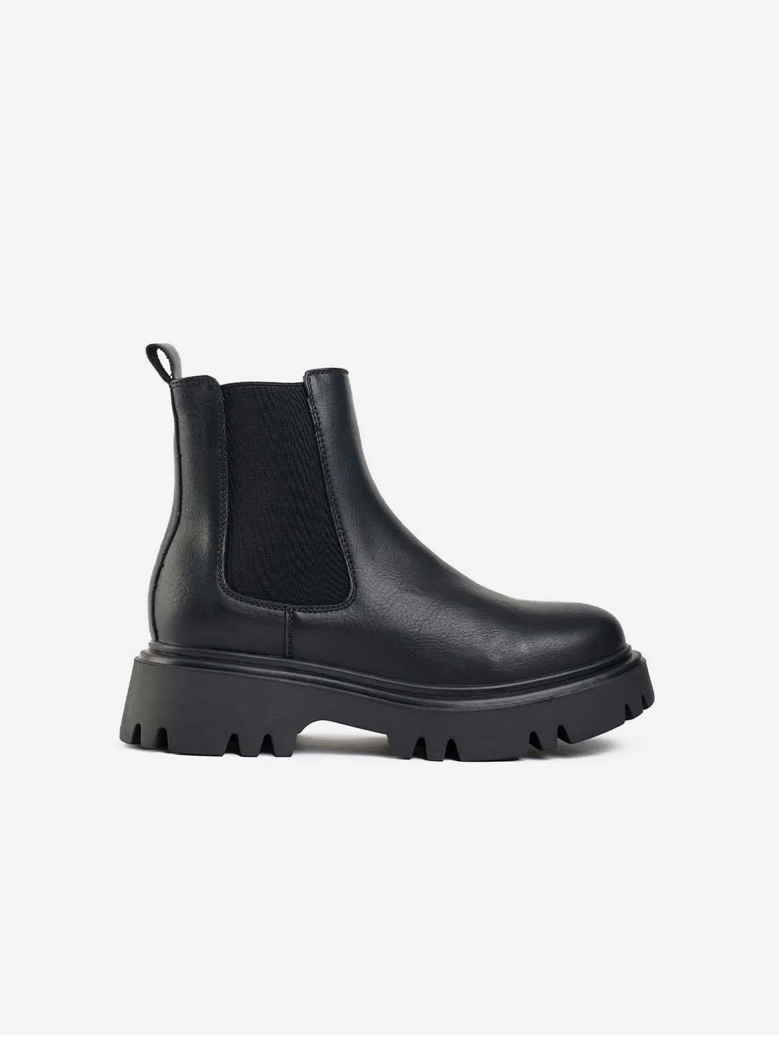 Bottes Chelsea en simili-cuir vegan pour femmes Russ | Noir