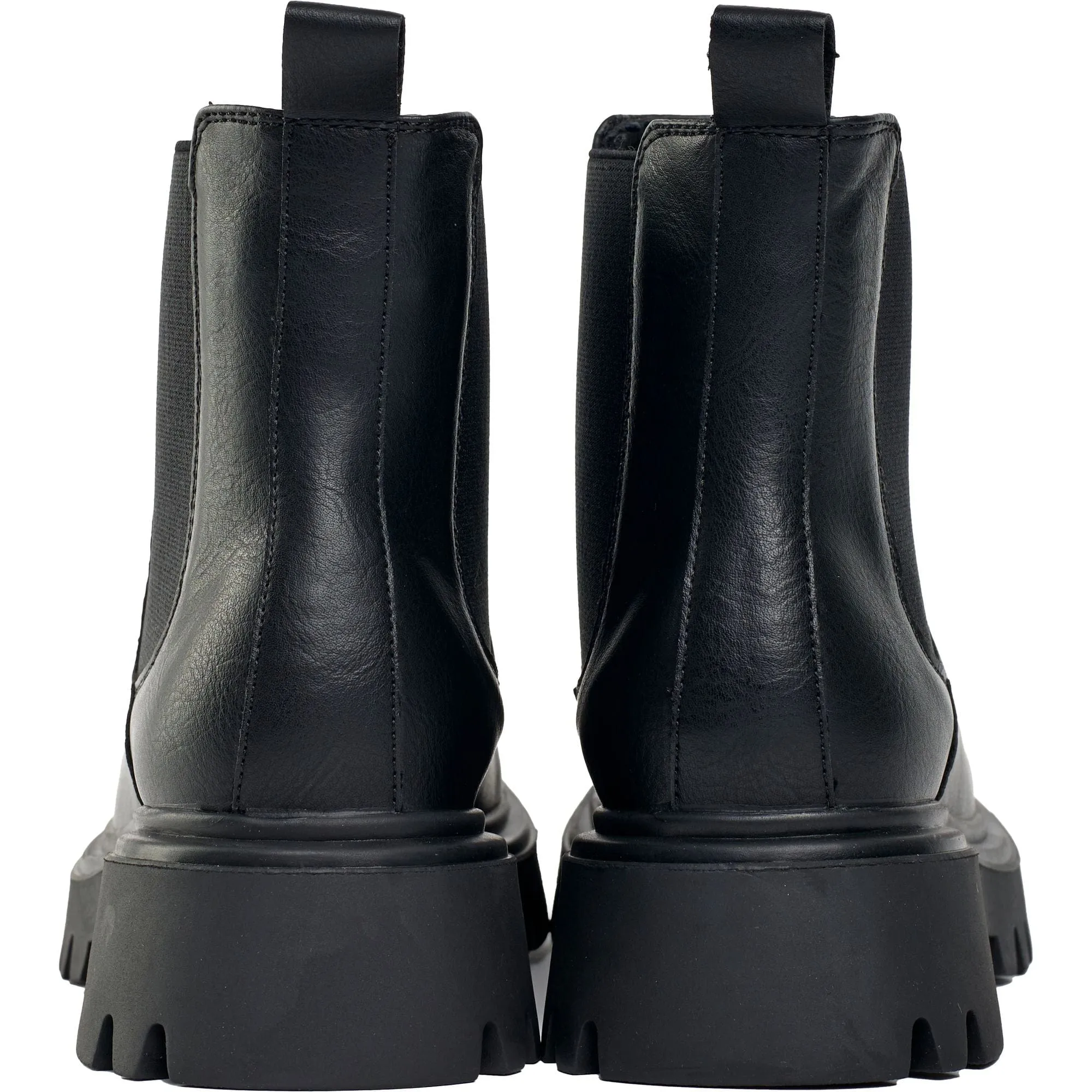 Bottes Chelsea en simili-cuir vegan pour femmes Russ | Noir