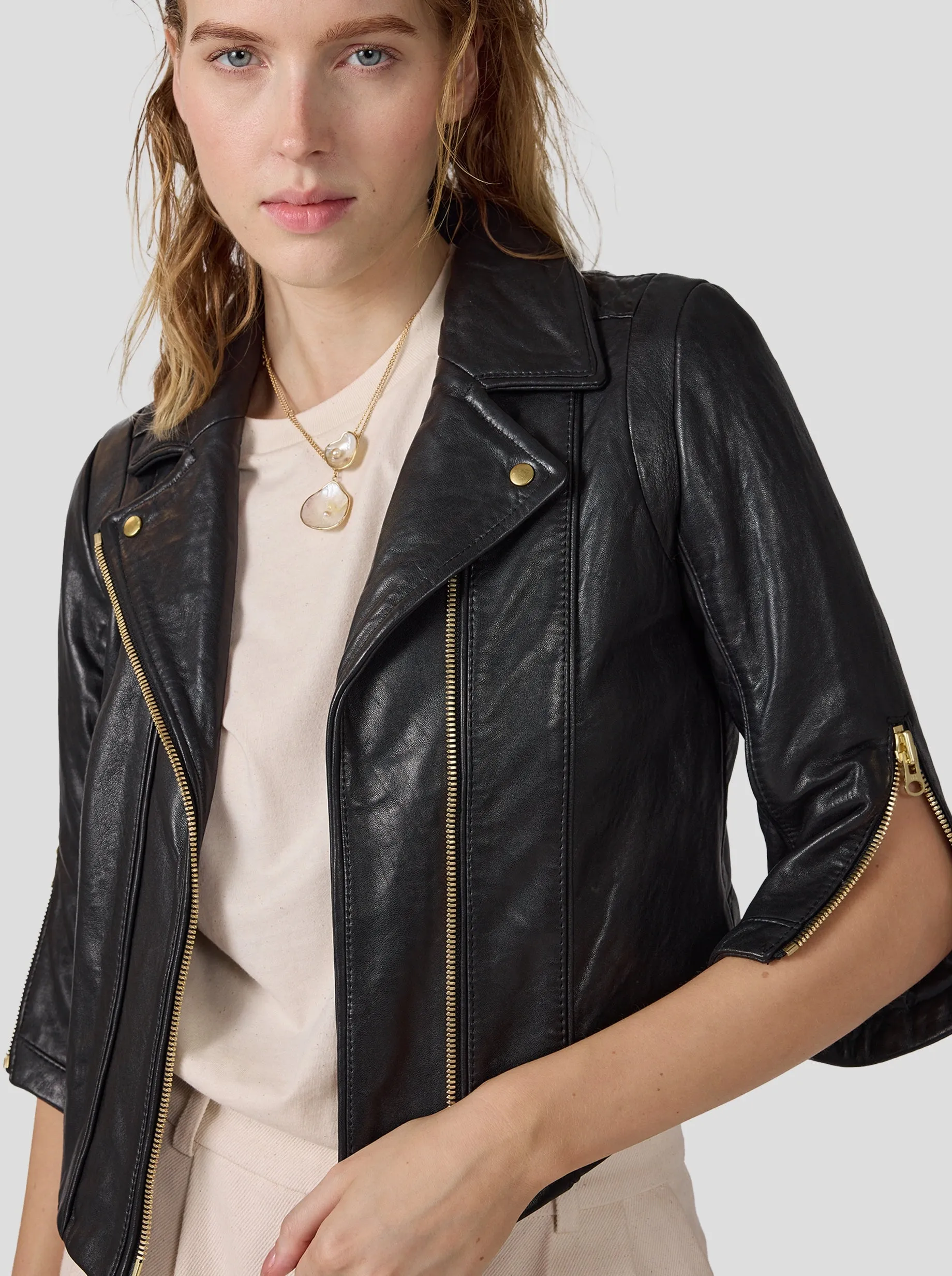Russel perfecto en cuir noir