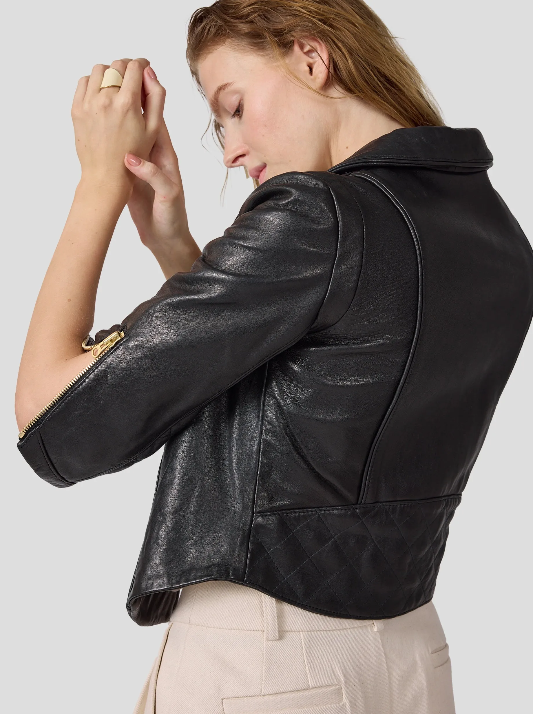 Russel perfecto en cuir noir