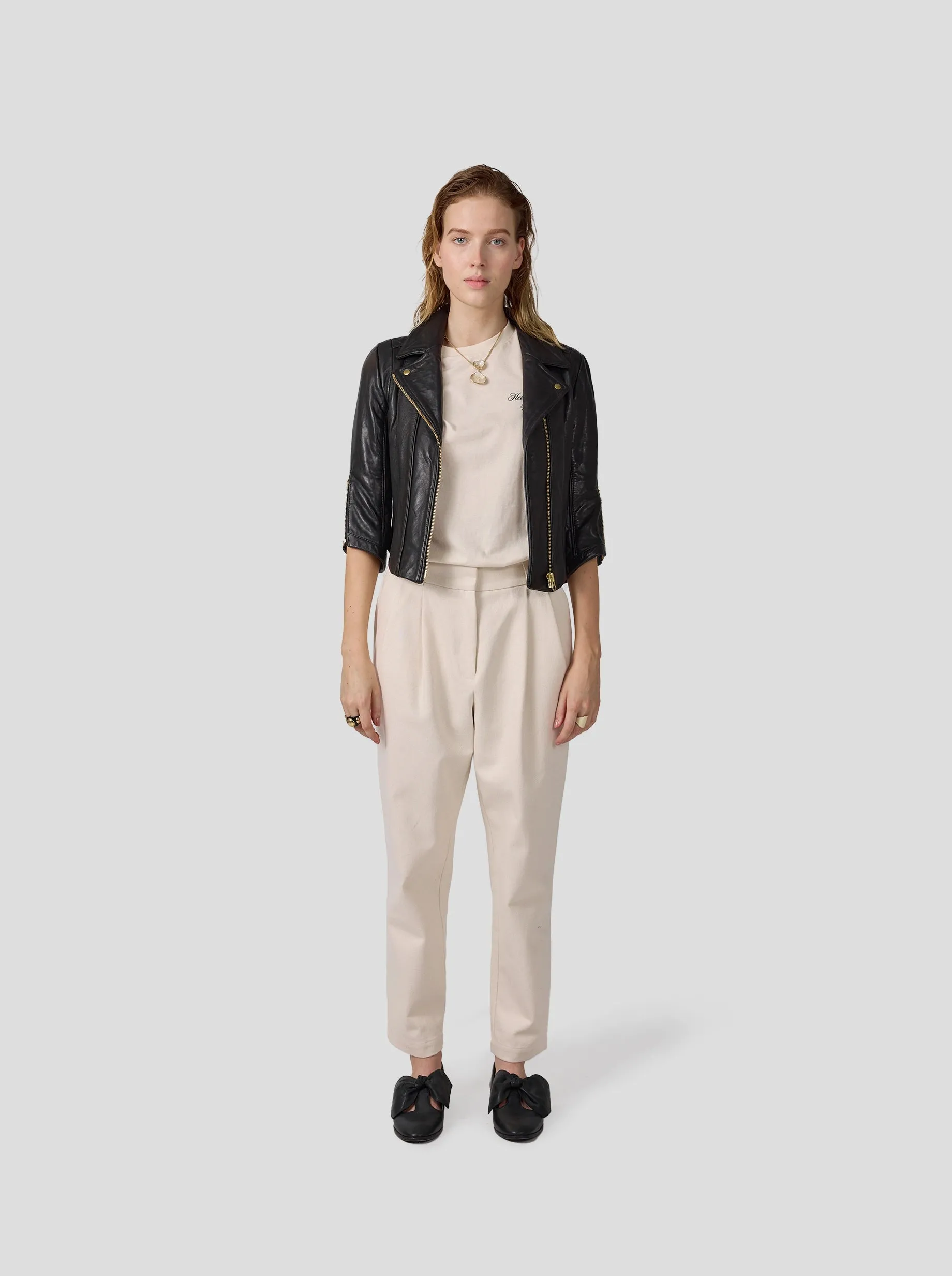 Russel perfecto en cuir noir