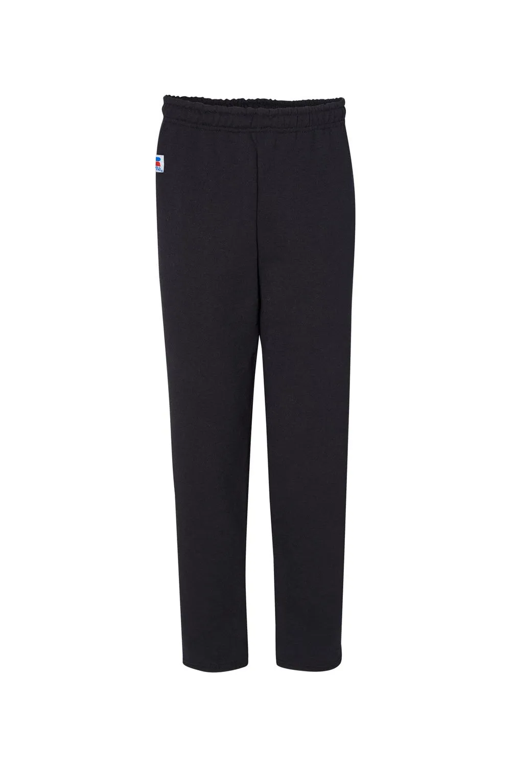 Pantalon de survêtement Russell Athletic pour homme avec évacuation de l'humidité Dri Power, bas ouvert et poches - Noir