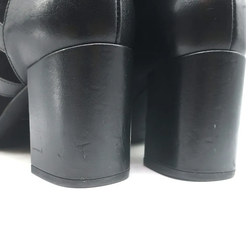Bottes bébé Saint Laurent à boucle en cuir noir et daim taille 37