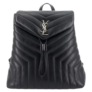 Saint Laurent Bags Loulou Medium Monogram Matelasse Chevron Leather Backpack