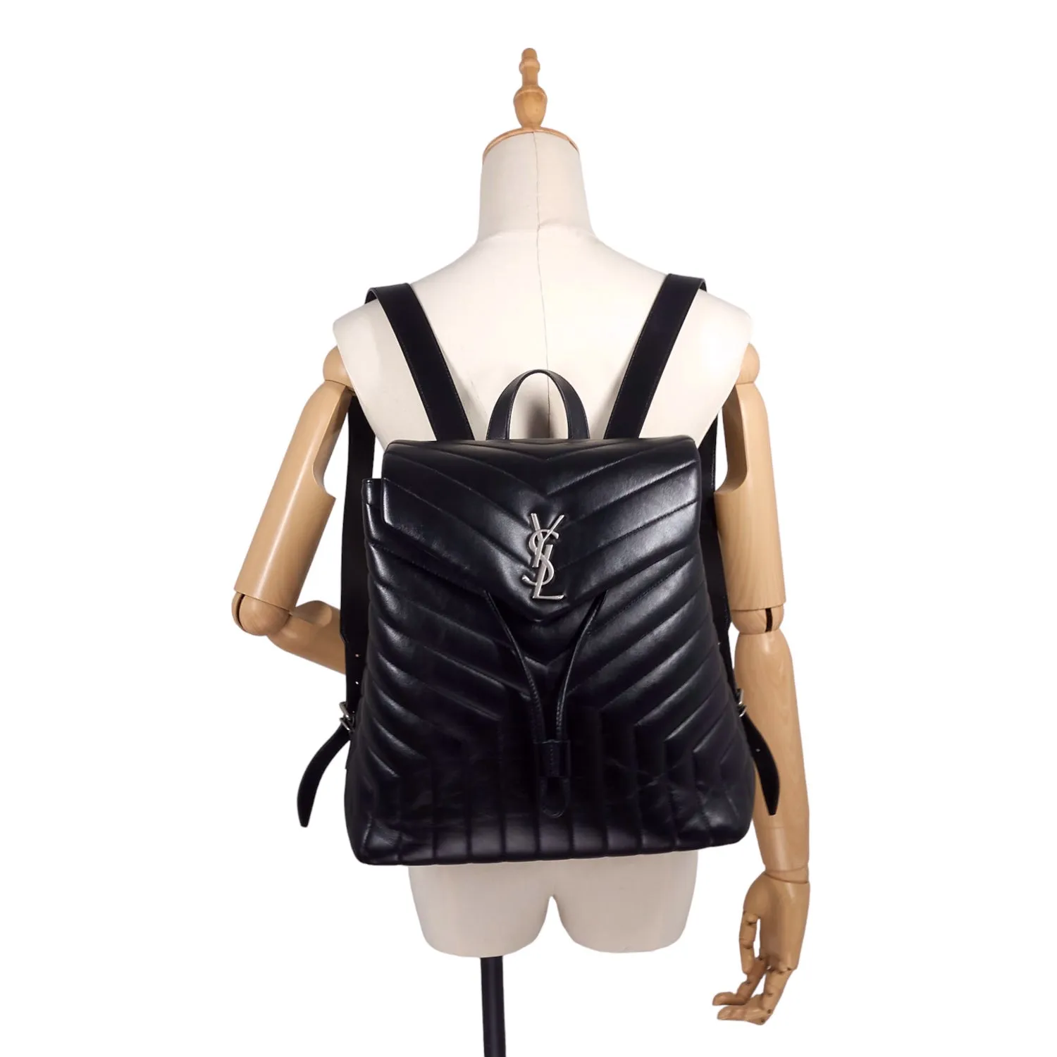 Sac à dos Saint Laurent Loulou Medium Monogram Matelasse Chevron en cuir