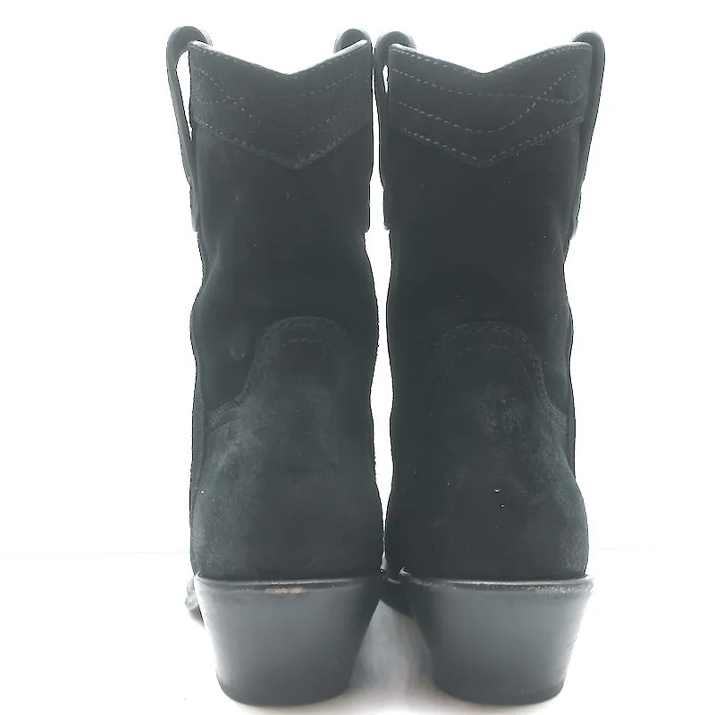 Bottes western courtes Saint Laurent Eastwood en daim noir taille 36.5