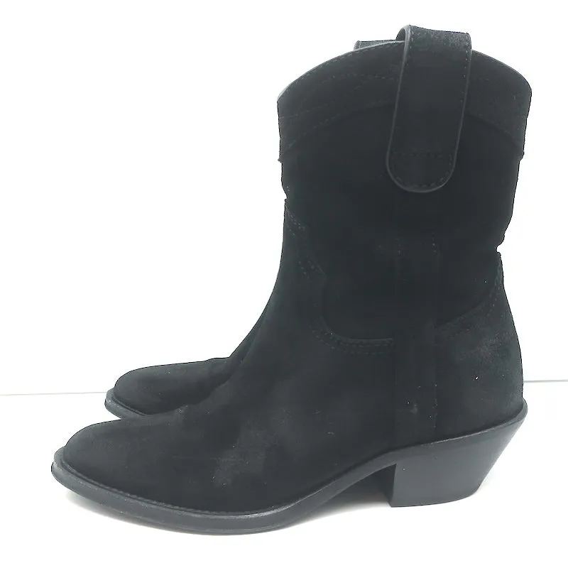 Bottes western courtes Saint Laurent Eastwood en daim noir taille 36.5