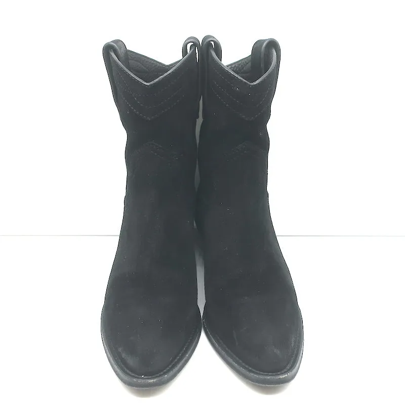 Bottes western courtes Saint Laurent Eastwood en daim noir taille 36.5