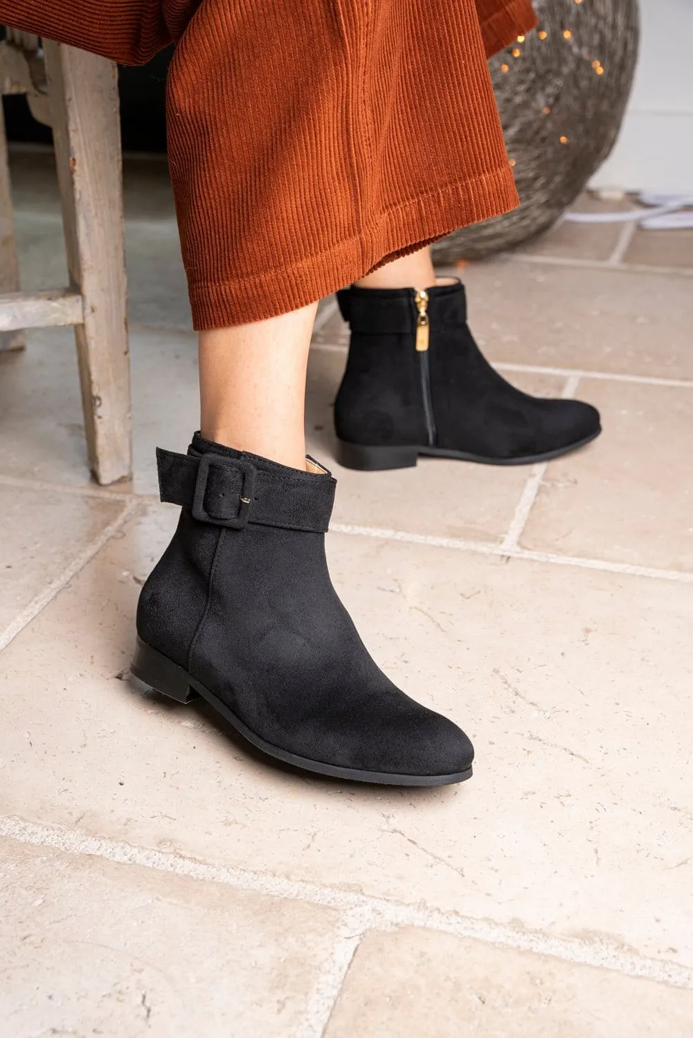 Bottes en simili daim recyclé Saturn | Noir
