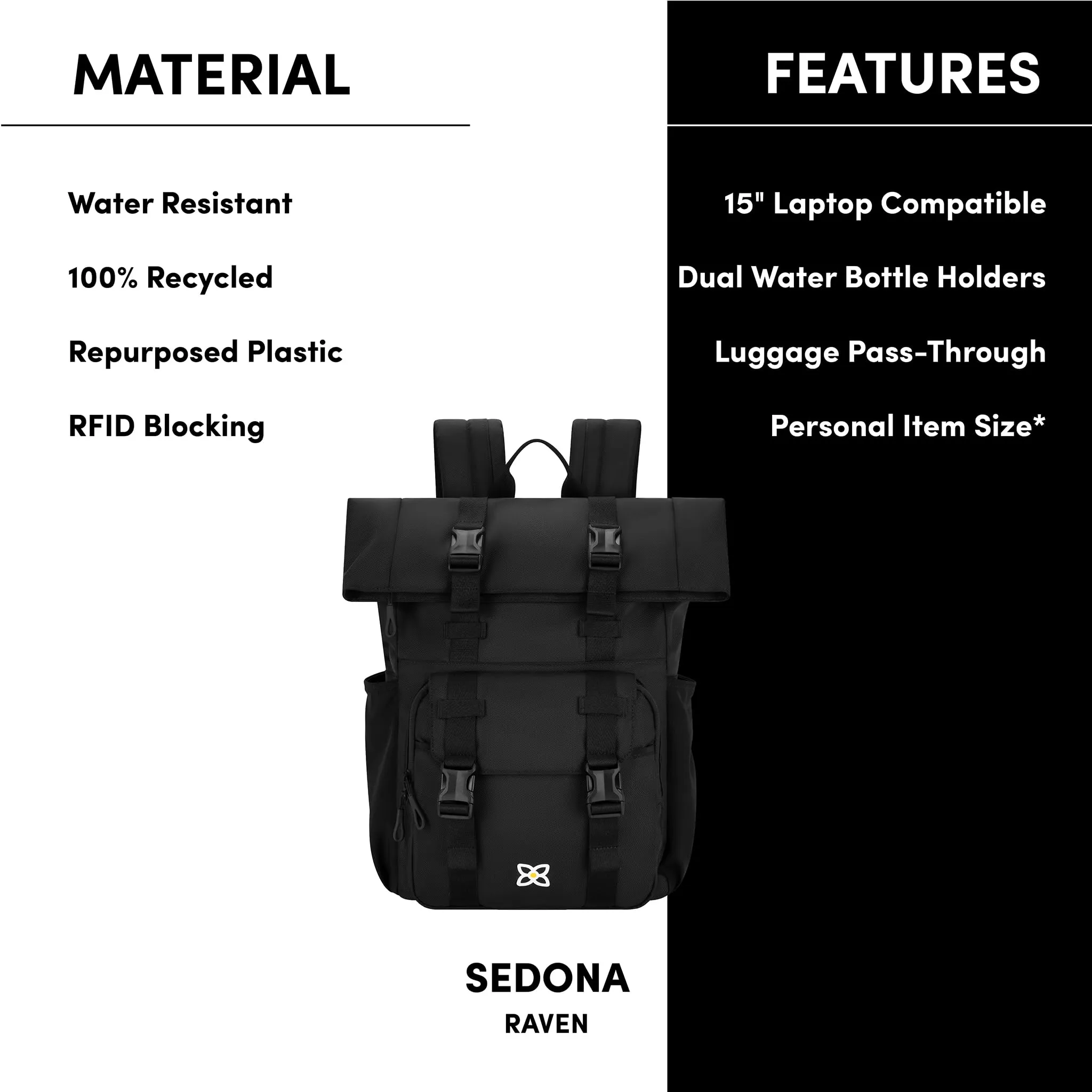 Sac à dos pour ordinateur portable Sherpani Sedona, convient aux sacs pour ordinateur portable de 15 pouces Sherpani