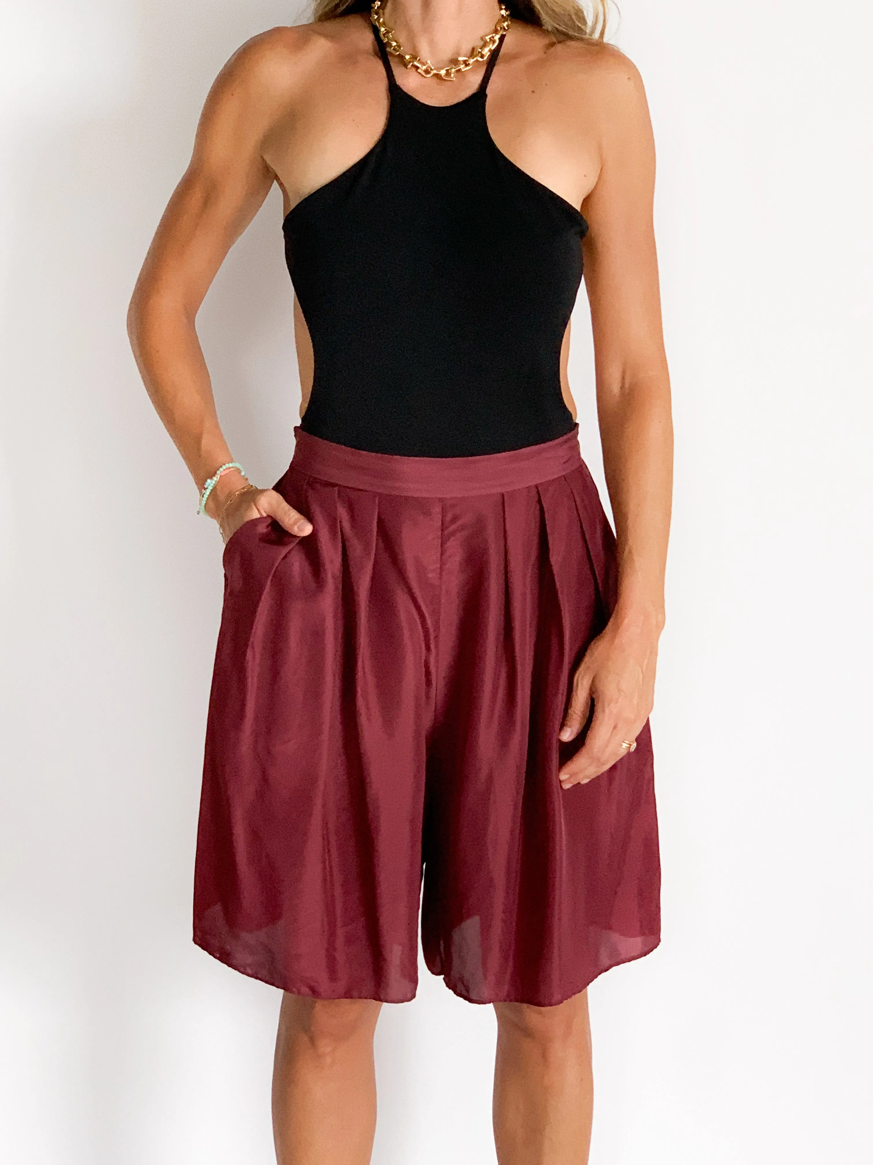 Short en soie