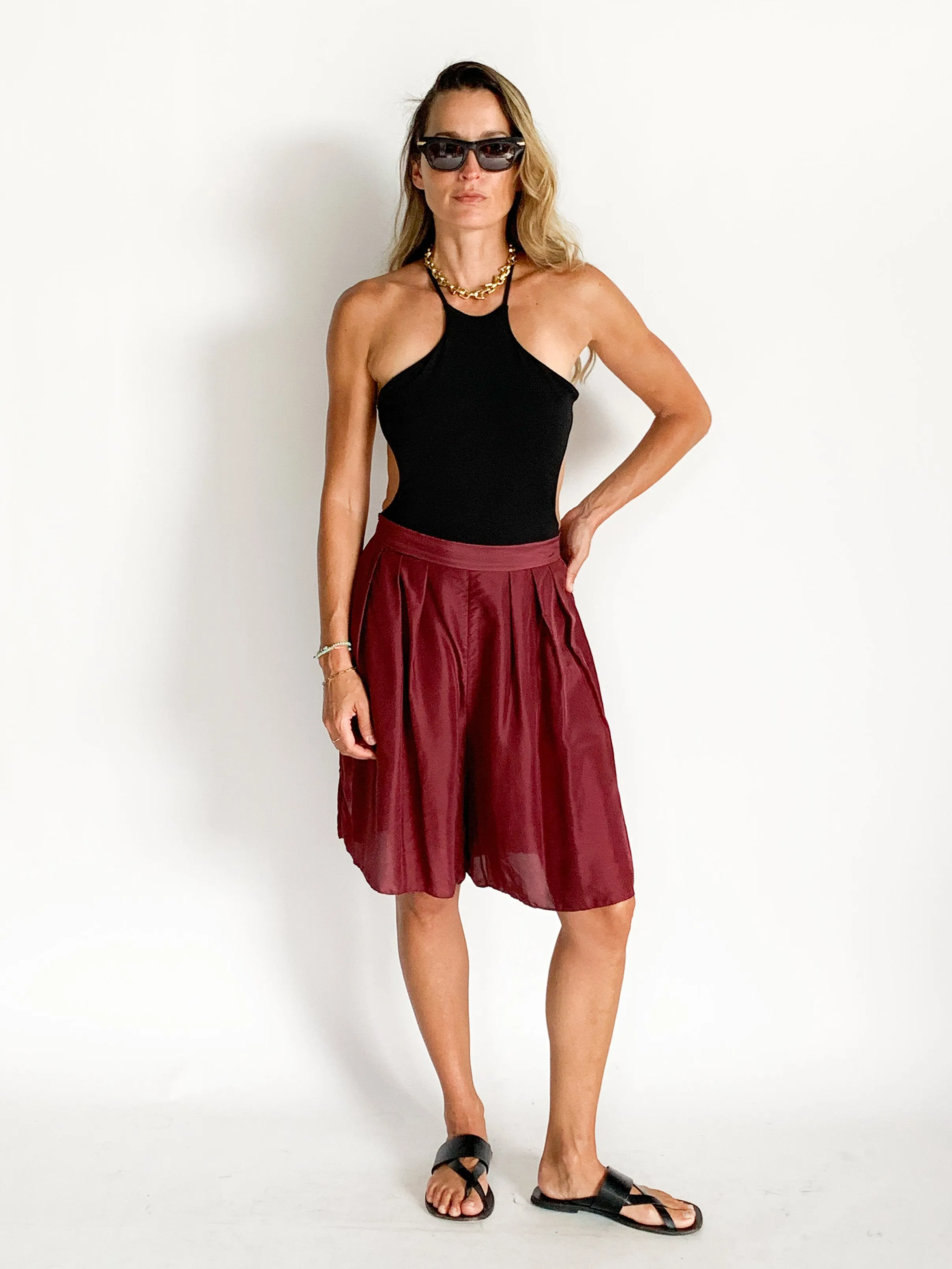 Short en soie