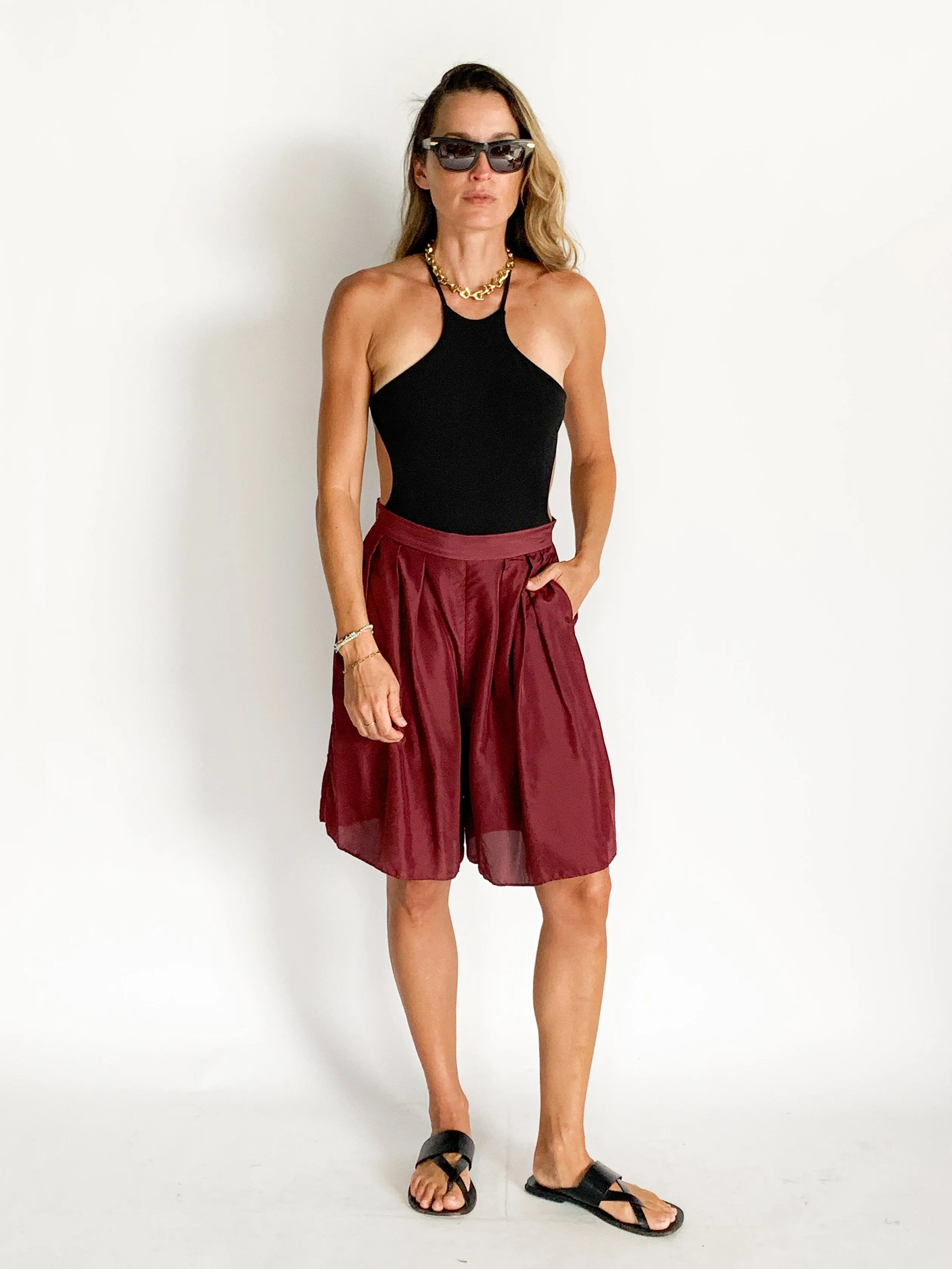 Short en soie