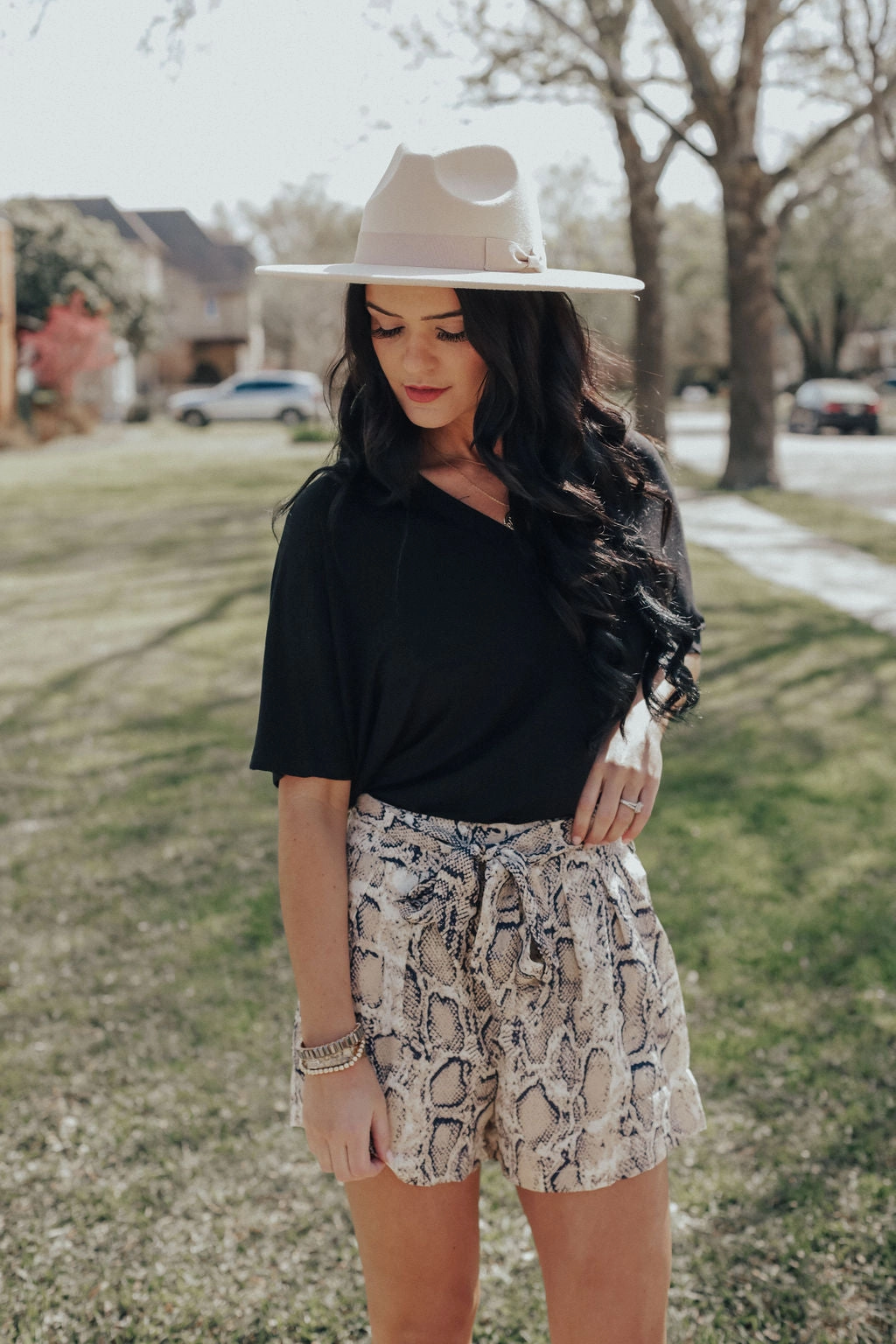 Snake Print Shorts