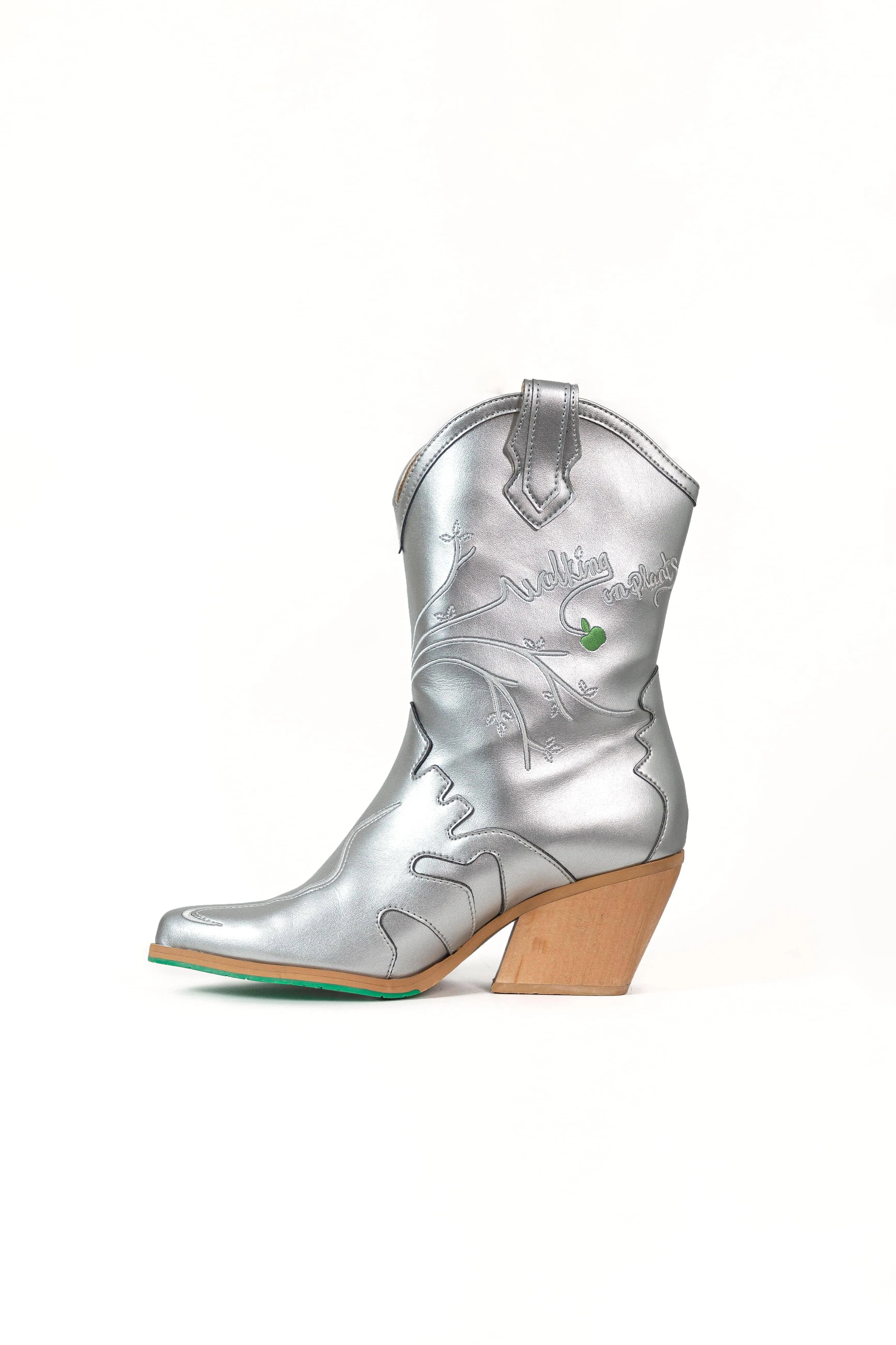 Bottes cowboy en similicuir végan Sofie Vegan Apple | Argenté