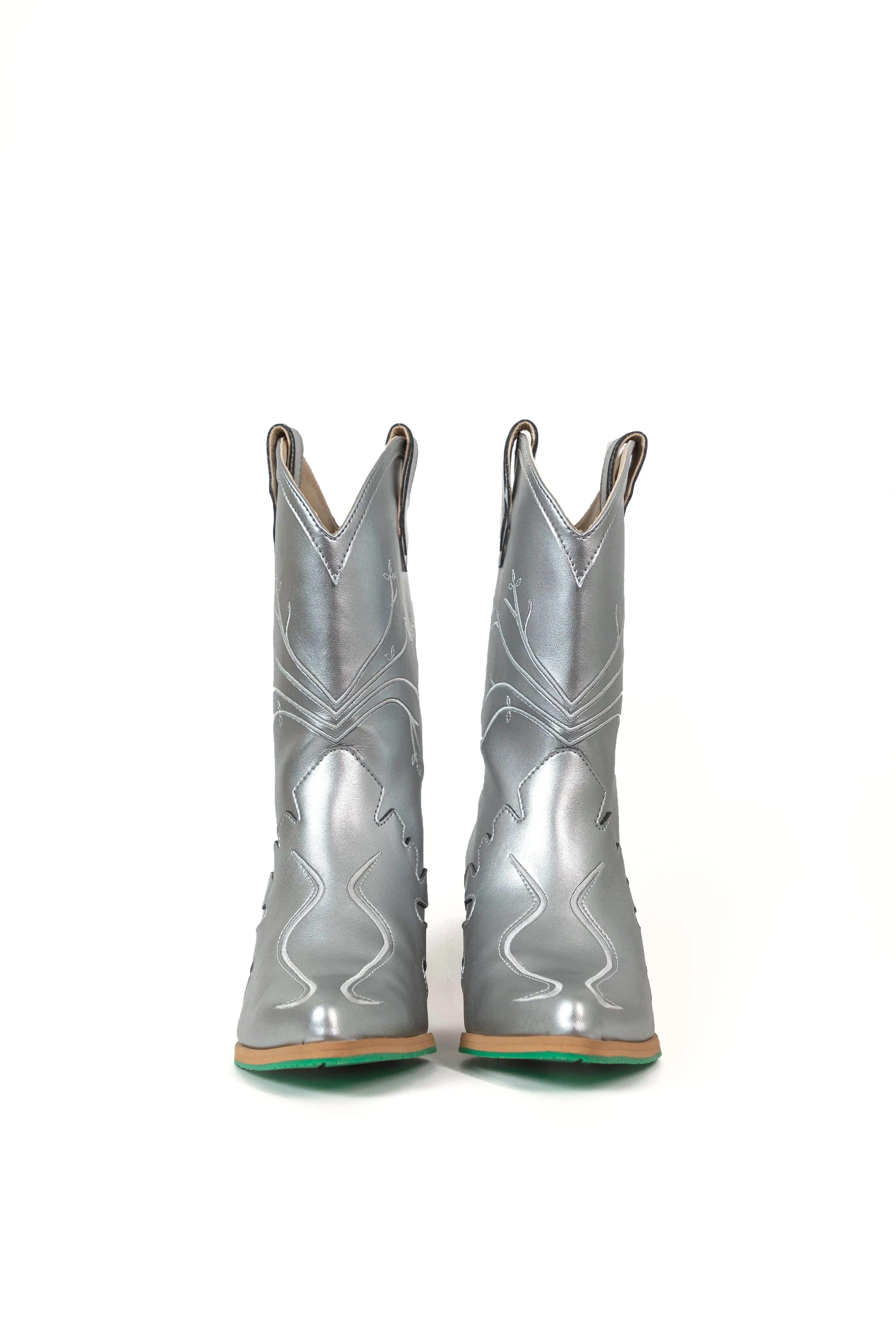 Bottes cowboy en similicuir végan Sofie Vegan Apple | Argenté