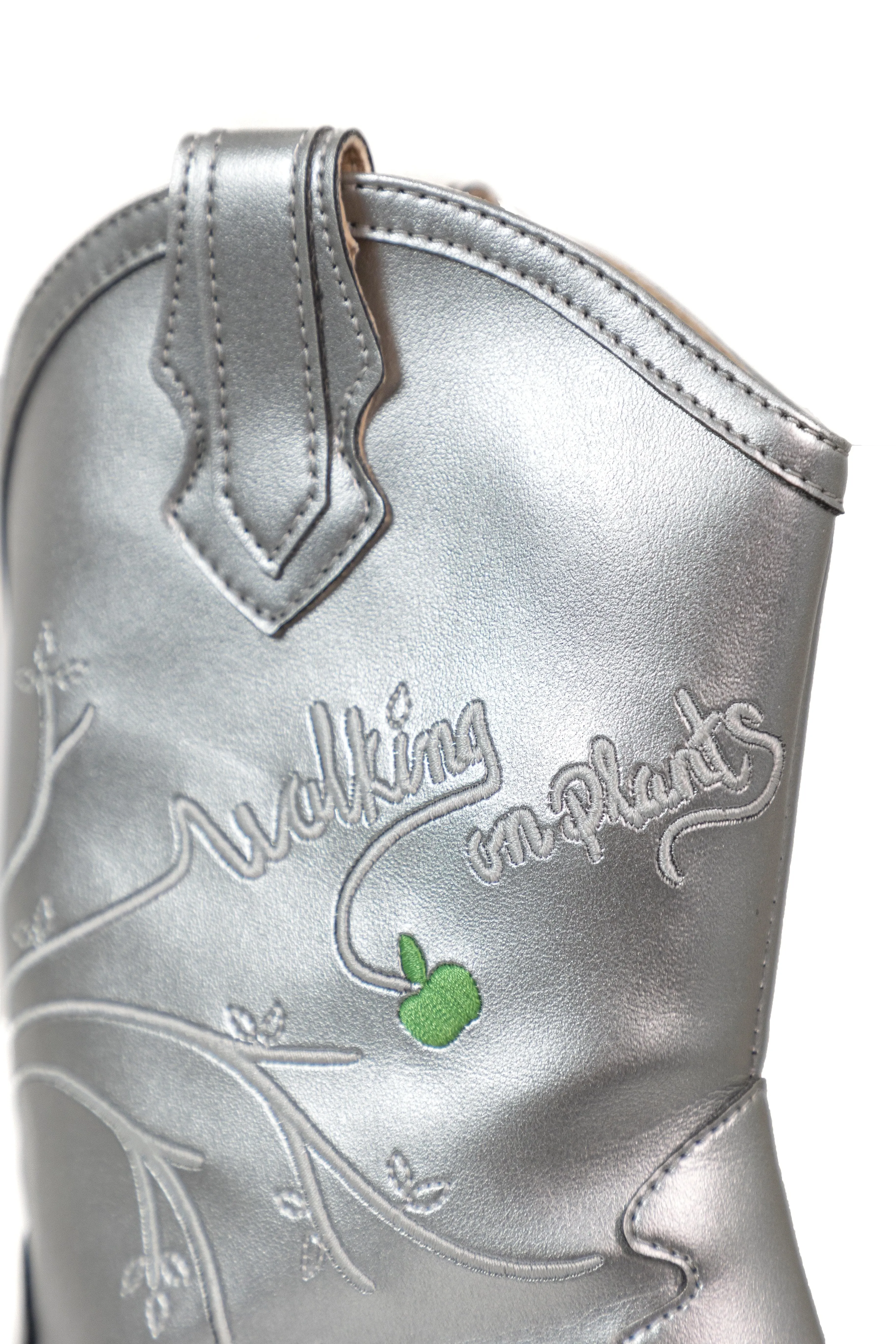 Bottes cowboy en similicuir végan Sofie Vegan Apple | Argenté