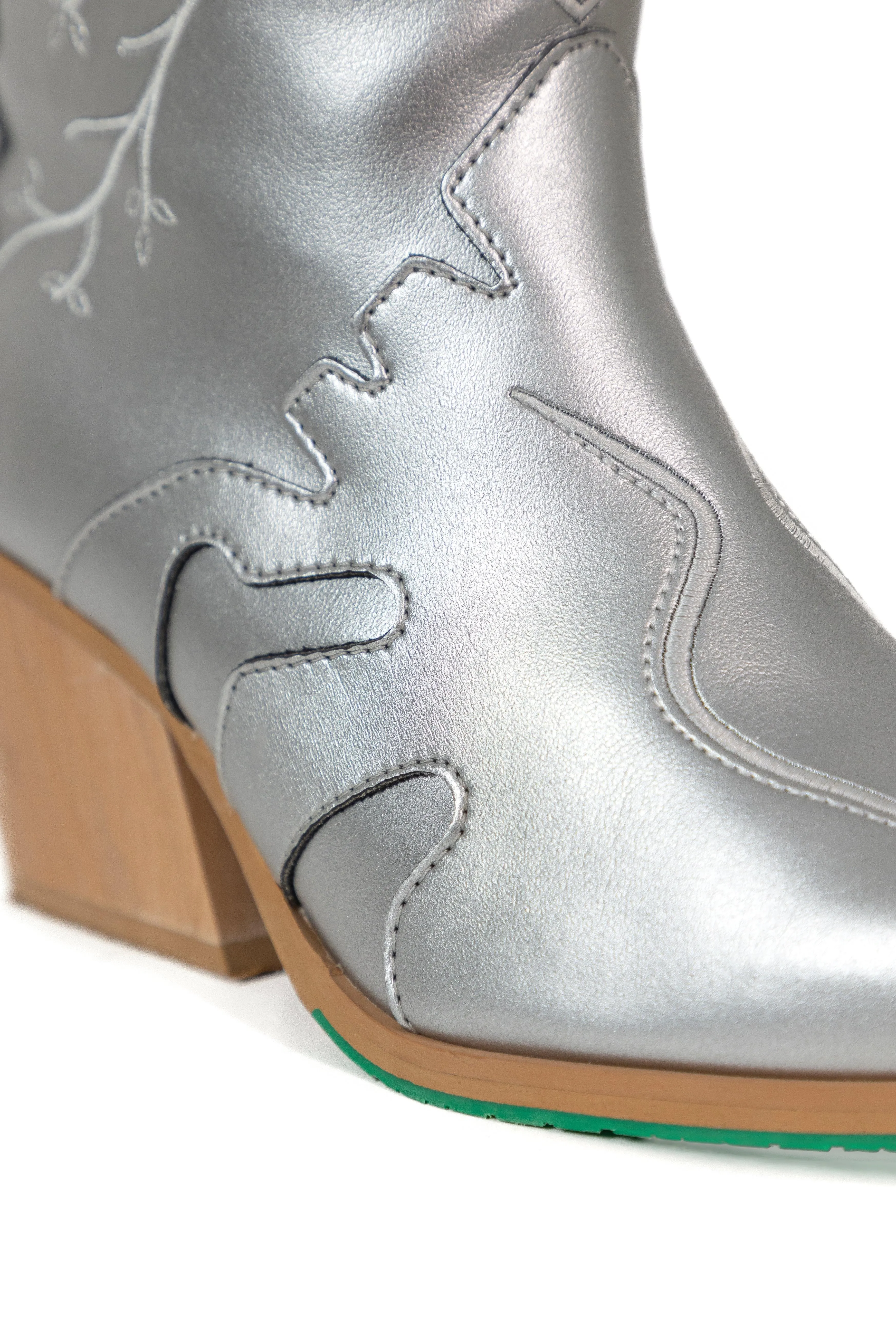 Bottes cowboy en similicuir végan Sofie Vegan Apple | Argenté