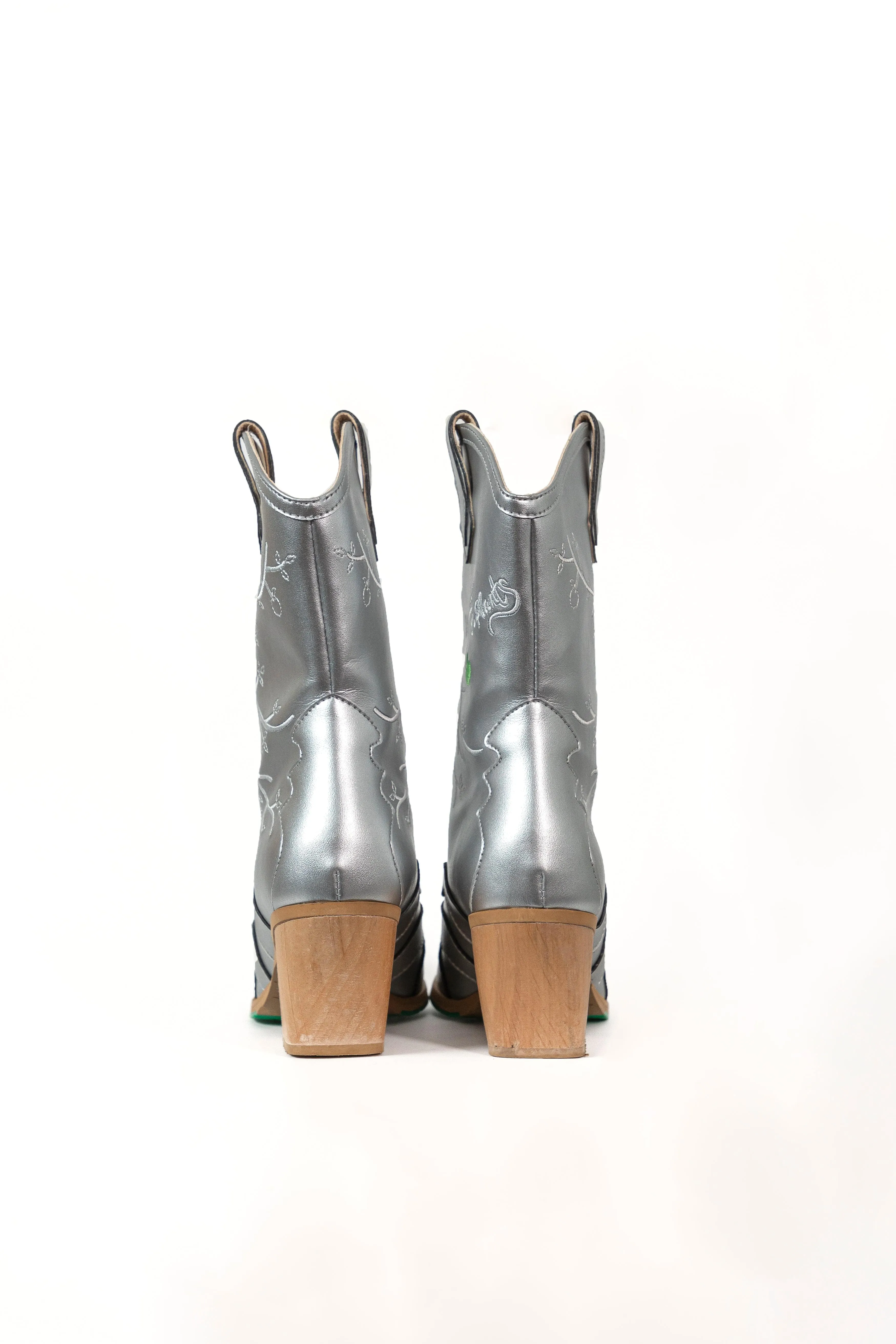 Bottes cowboy en similicuir végan Sofie Vegan Apple | Argenté