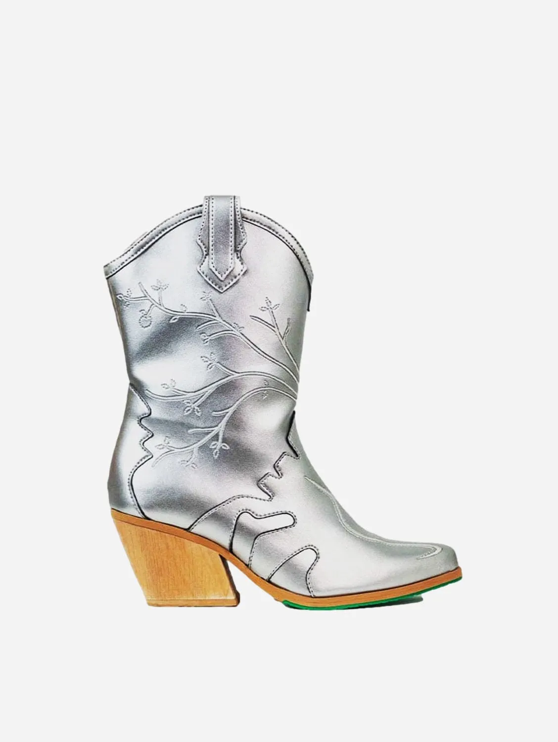 Bottes cowboy en similicuir végan Sofie Vegan Apple | Argenté