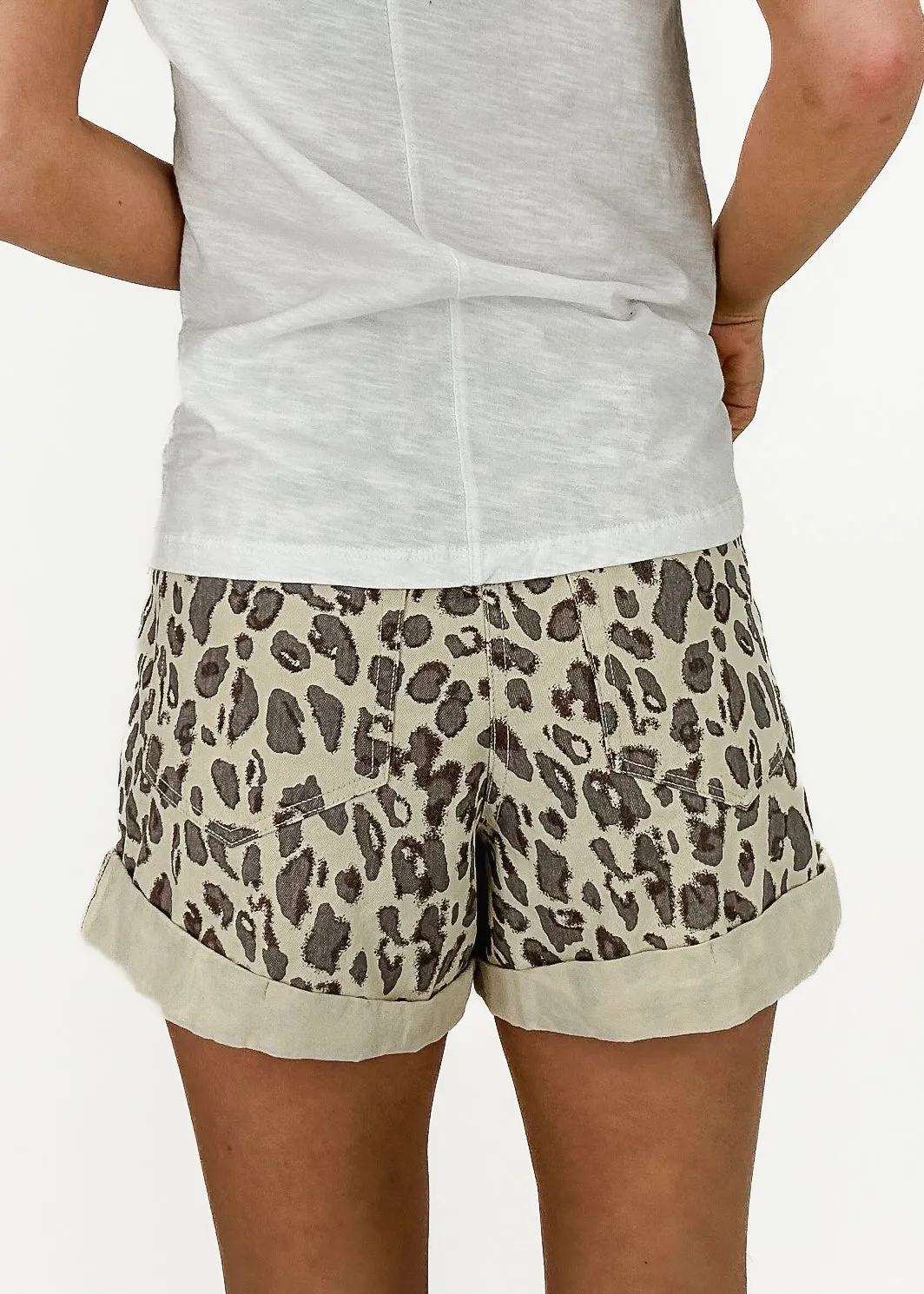 Short en simili-léopard Sophia