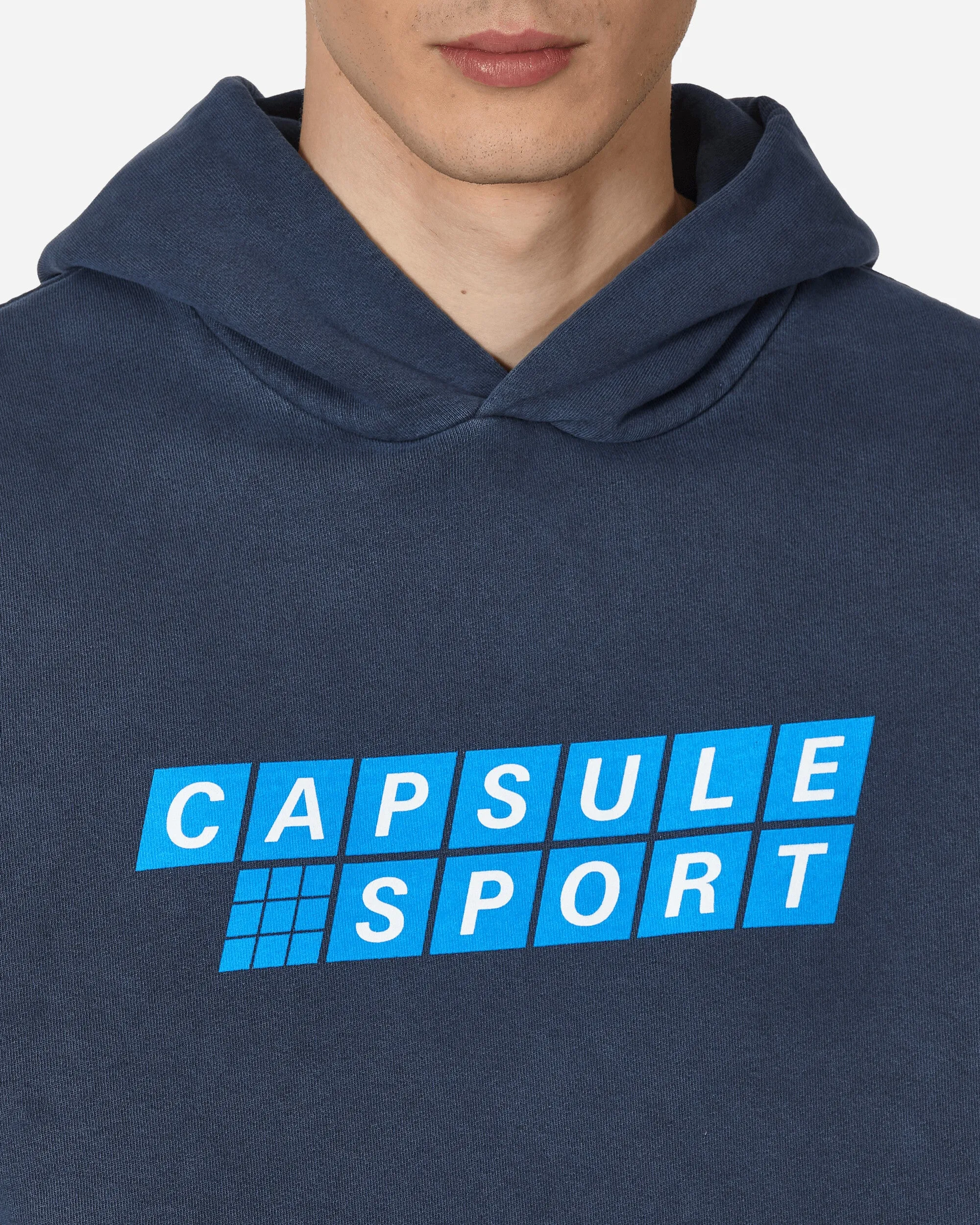 Sweat à capuche sport vintage bleu marine