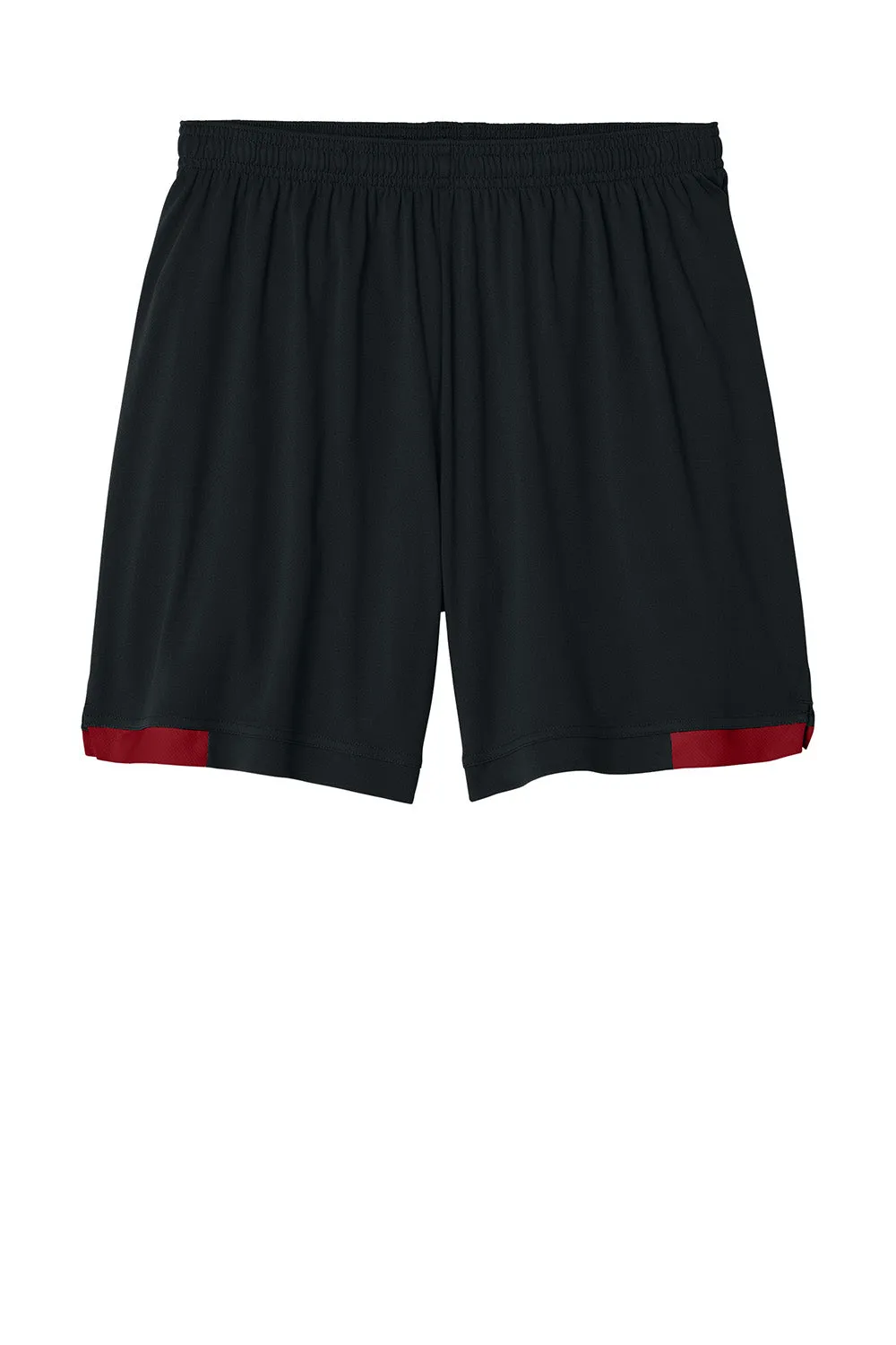 Short Homme Sport-Tek Club à Évacuation de l'Humidité - Noir/Rouge Foncé