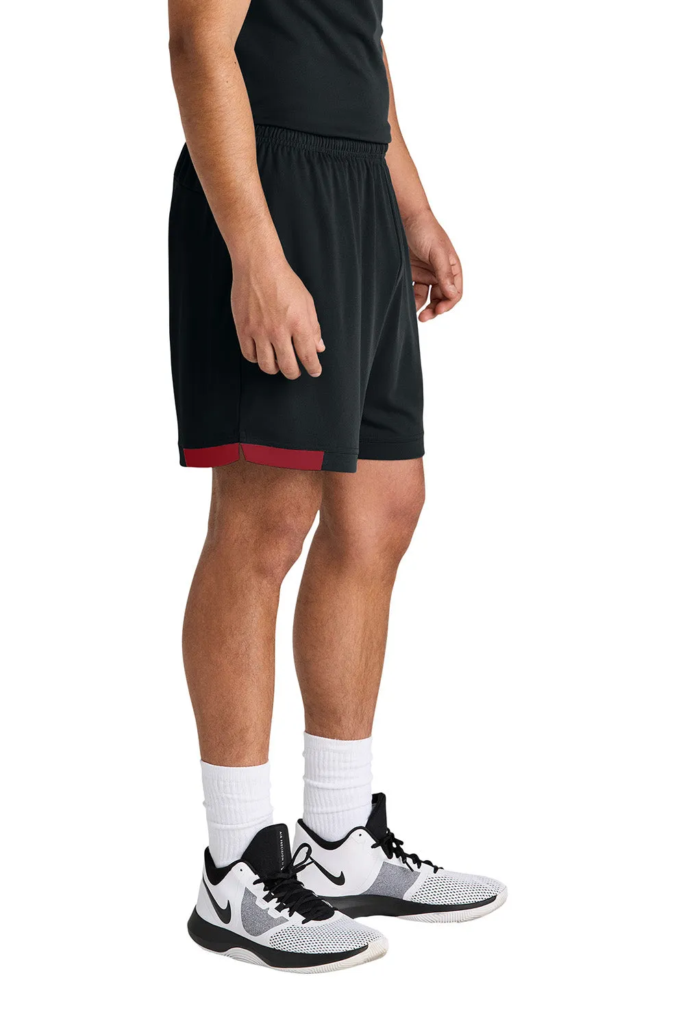 Short Homme Sport-Tek Club à Évacuation de l'Humidité - Noir/Rouge Foncé