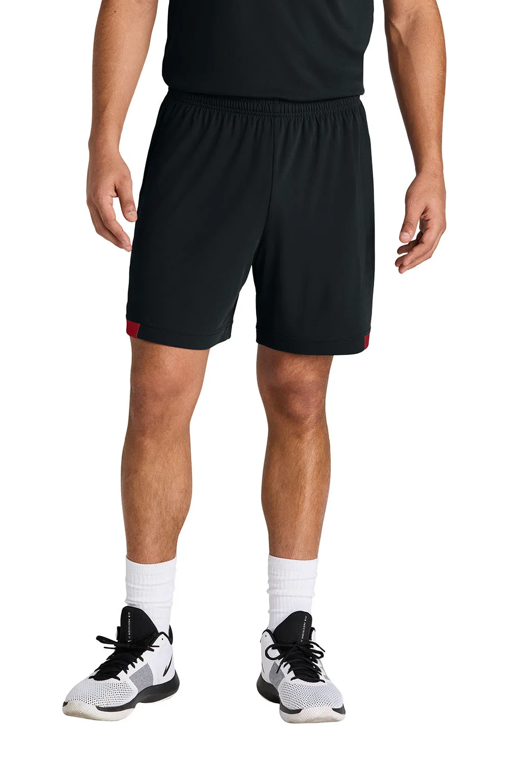 Short Homme Sport-Tek Club à Évacuation de l'Humidité - Noir/Rouge Foncé