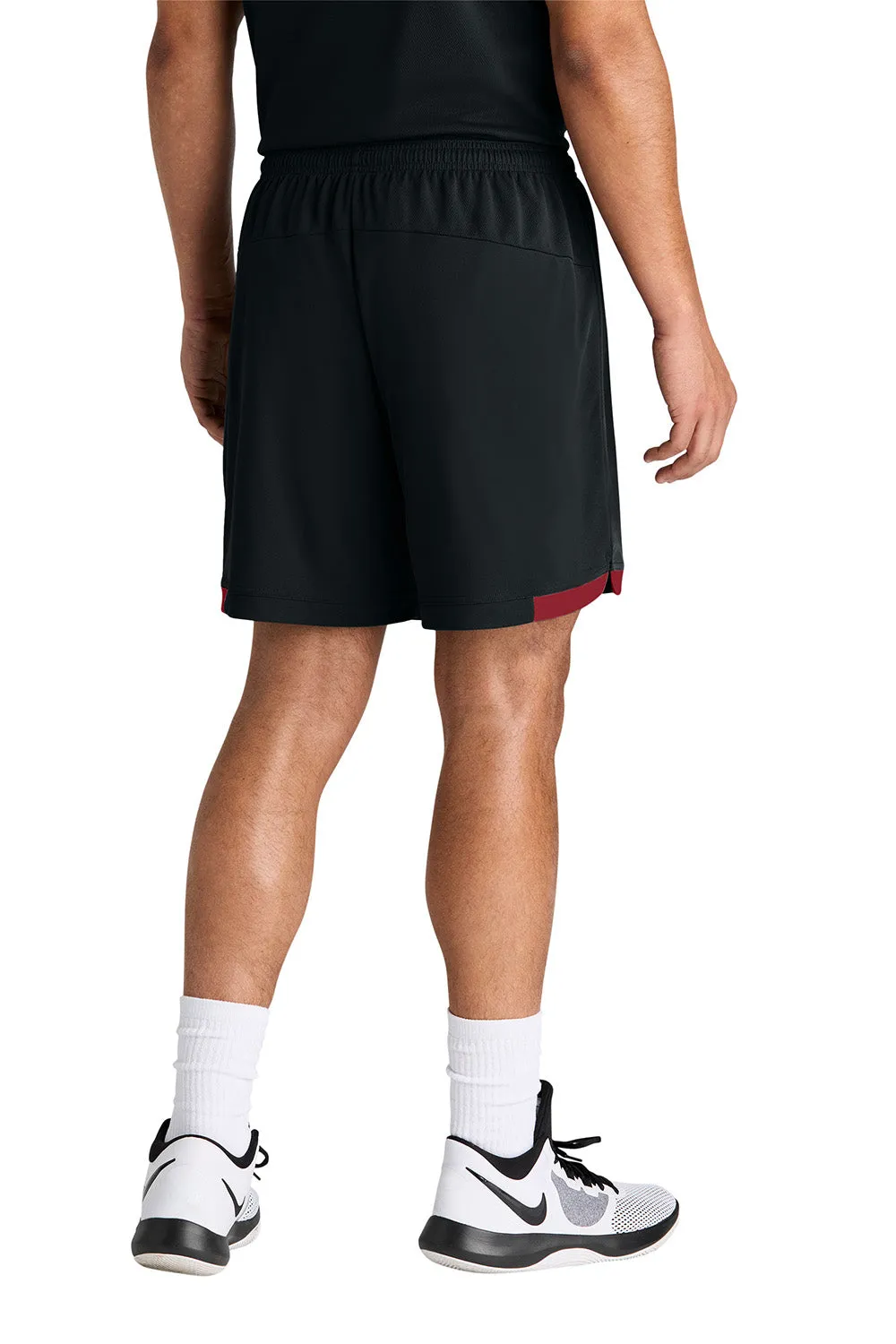 Short Homme Sport-Tek Club à Évacuation de l'Humidité - Noir/Rouge Foncé