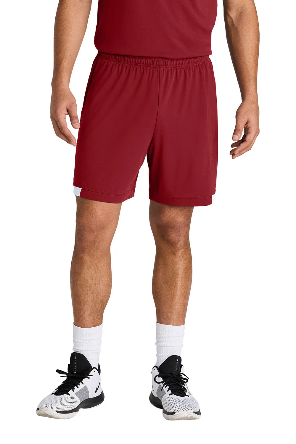 Sport-Tek Shorts Homme Club Évacuation de l'Humidité - Rouge Foncé/Blanc Vêtements Sport-Tek