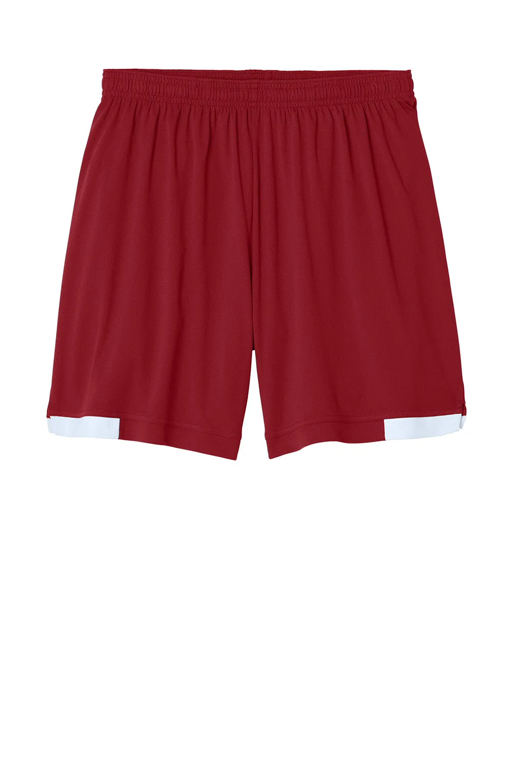 Sport-Tek Shorts Homme Club Évacuation de l'Humidité - Rouge Foncé/Blanc Vêtements Sport-Tek