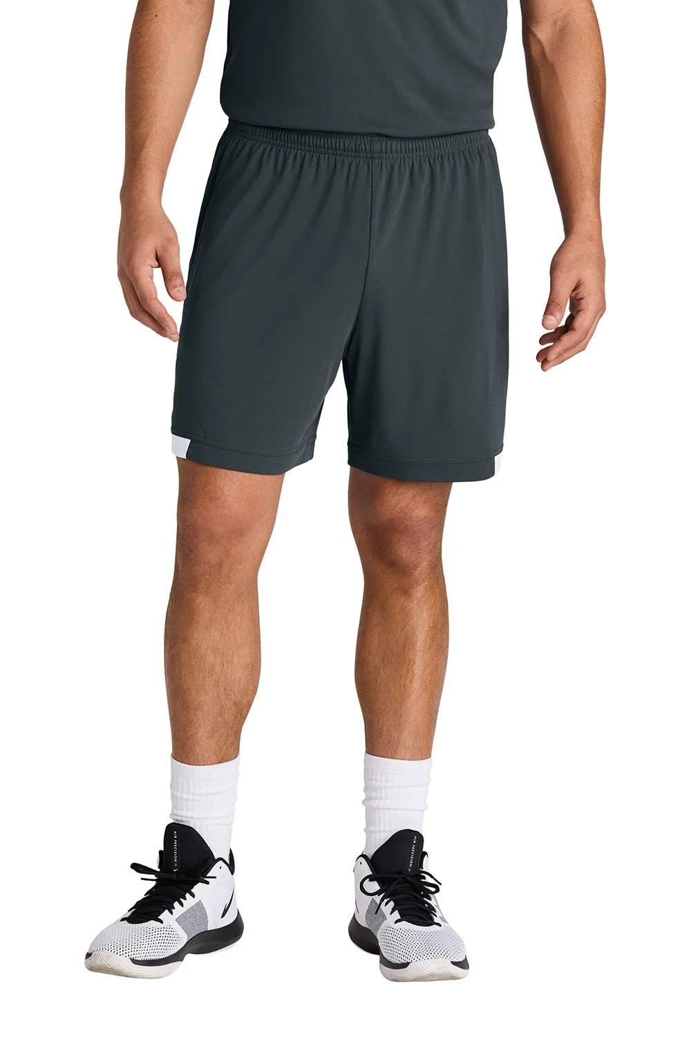Short Homme Sport-Tek Club à Évacuation de l'Humidité - Gris Fer/Blanc