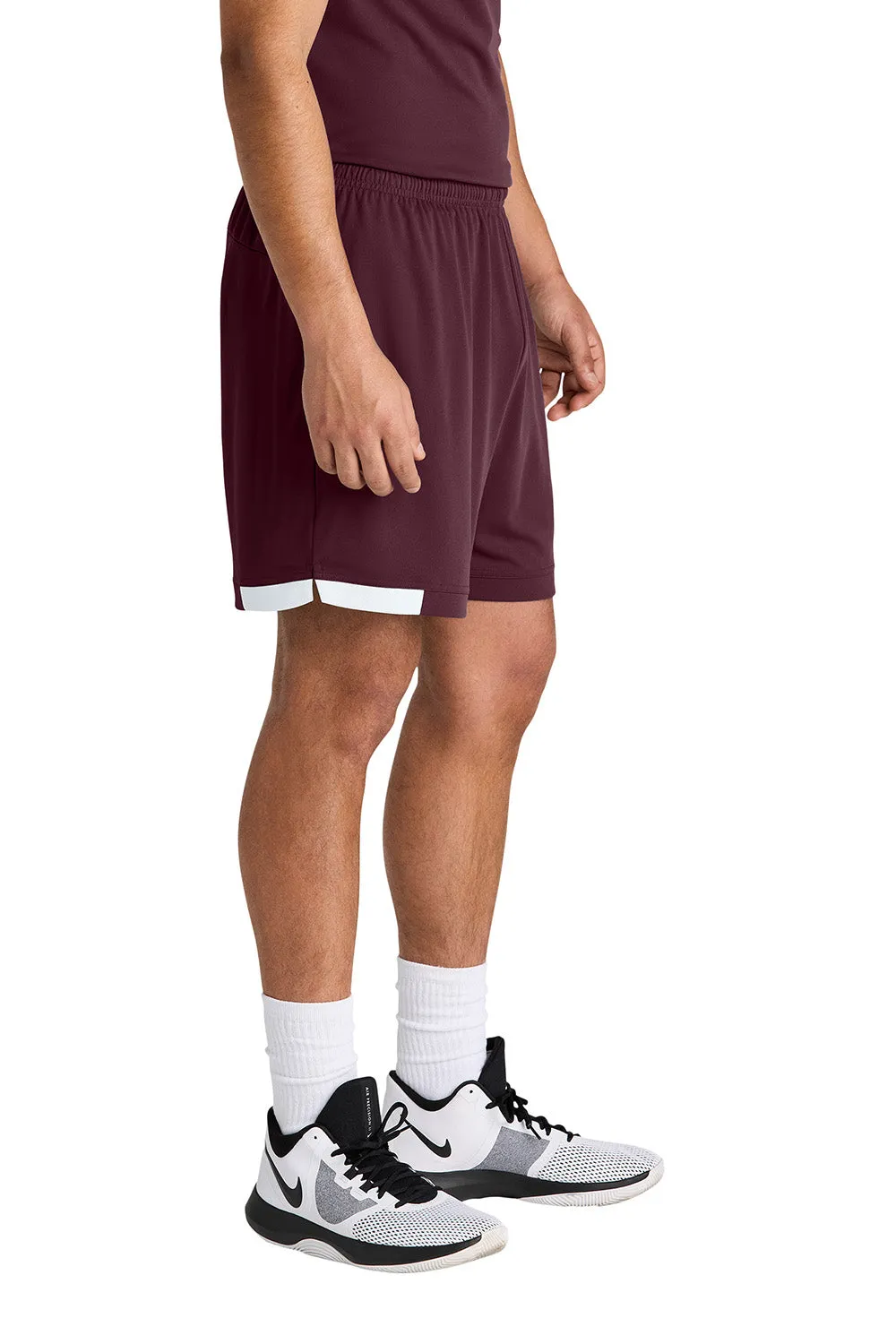 Short Homme Sport-Tek Club Évacuation de l'Humidité - Marron/Blanc