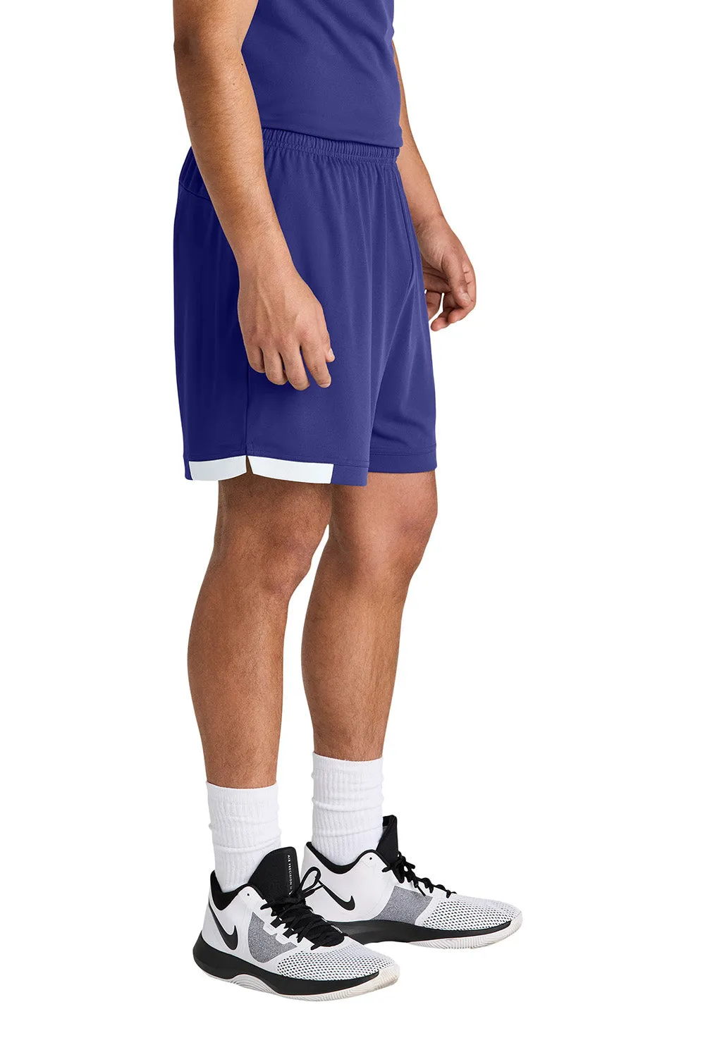 Short Homme Sport-Tek Club à Évacuation de l'Humidité - Violet/Blanc
